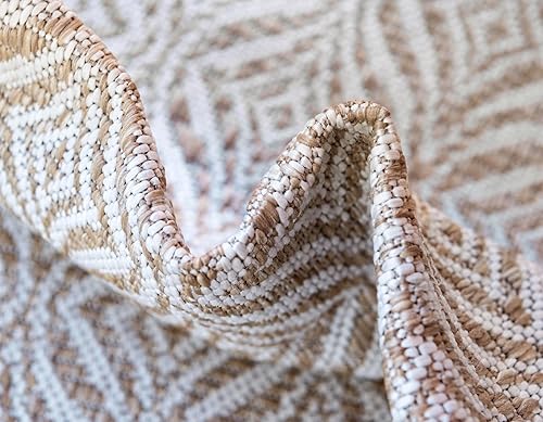 Miniatura 7 de Unique Loom Outdoor Trellis Collection - Alfombra decorativa enrejada (5 pies 3 pulgadas x 8 pies, rectangular, gris pardomarfil)