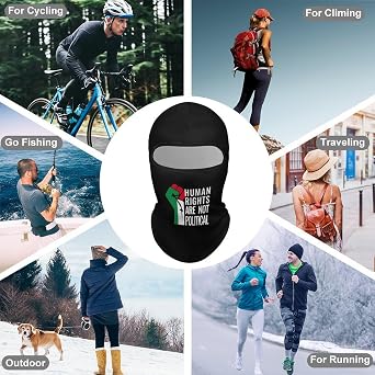 Palestine Flag Human Rights are Not Political Full Face Balaclava Ski Face Mask Windproof Sun Protection Hood Neck Gaiter Scarf Unisex