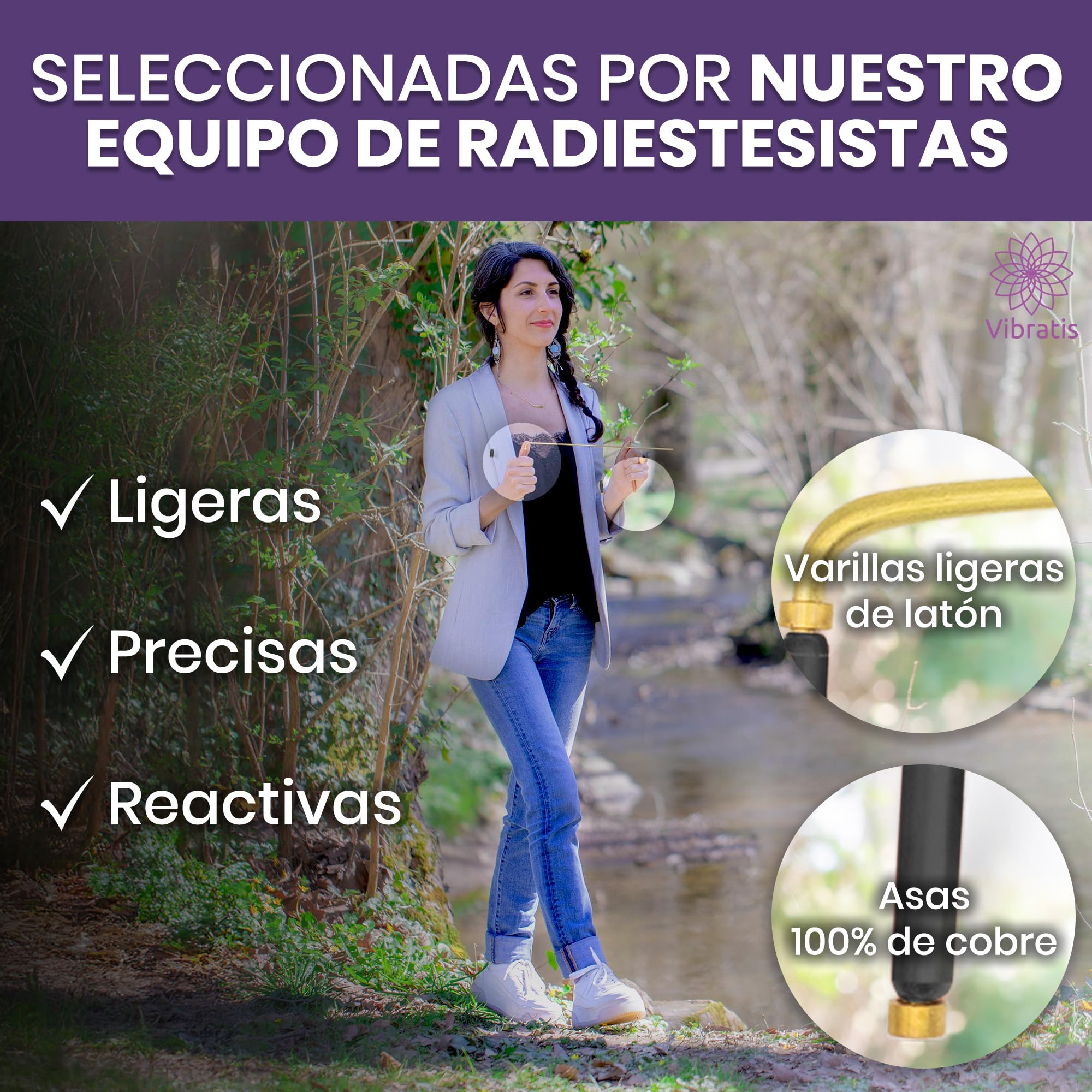 VIBRATIS Varillas de Buscador con Péndulo egipcio Thot – Kit de radiestesia de cobre – Precisión y fiabilidad para geobiología, paranormal y adivinación – Marca francesa