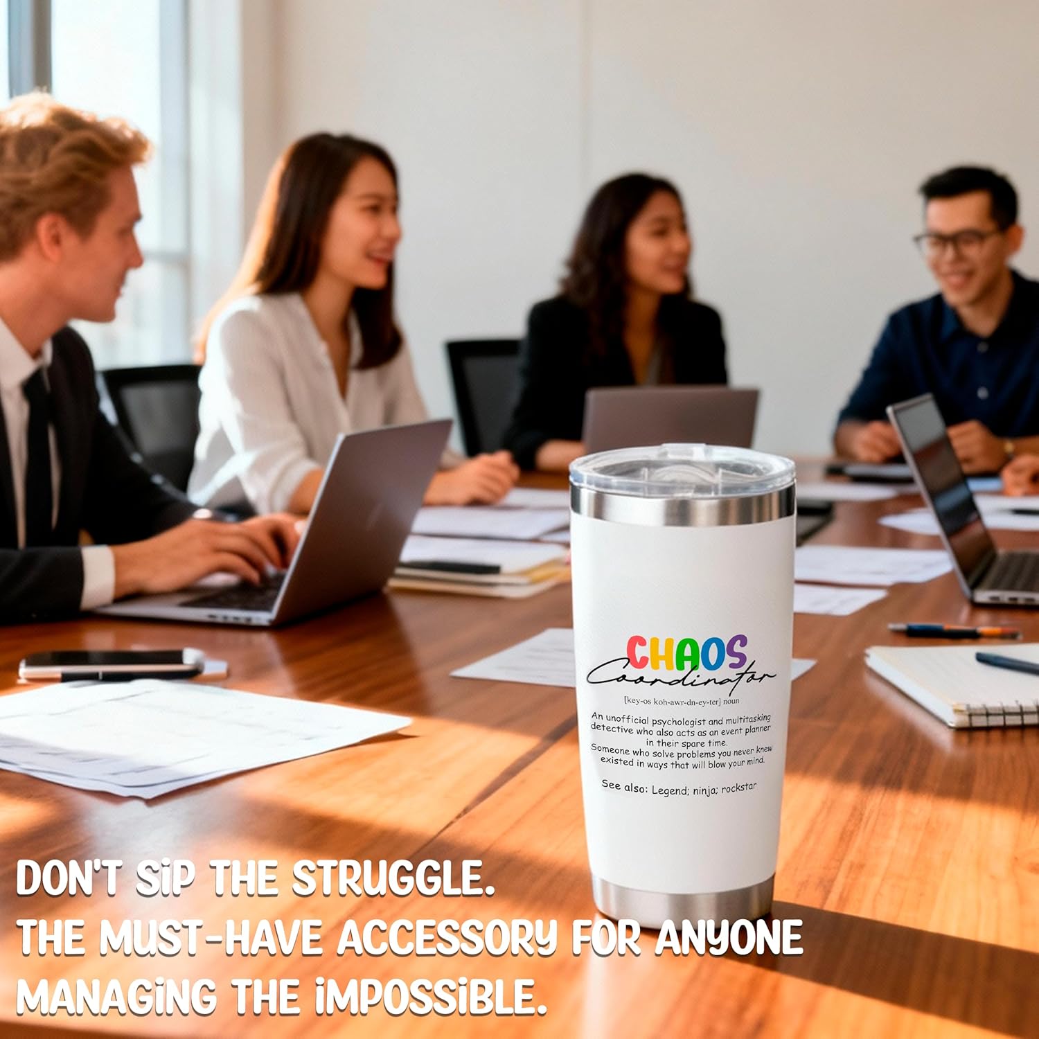 Chaos Coordinator Tumbler Thank You Gift for Women, 20 Oz Stainless Steel Cup with Lid, Funny Mug for Boss, Coworkers, Friends, Employee Appreciation for Nurse, Teacher Mom Christmas, Birthday - Image 5