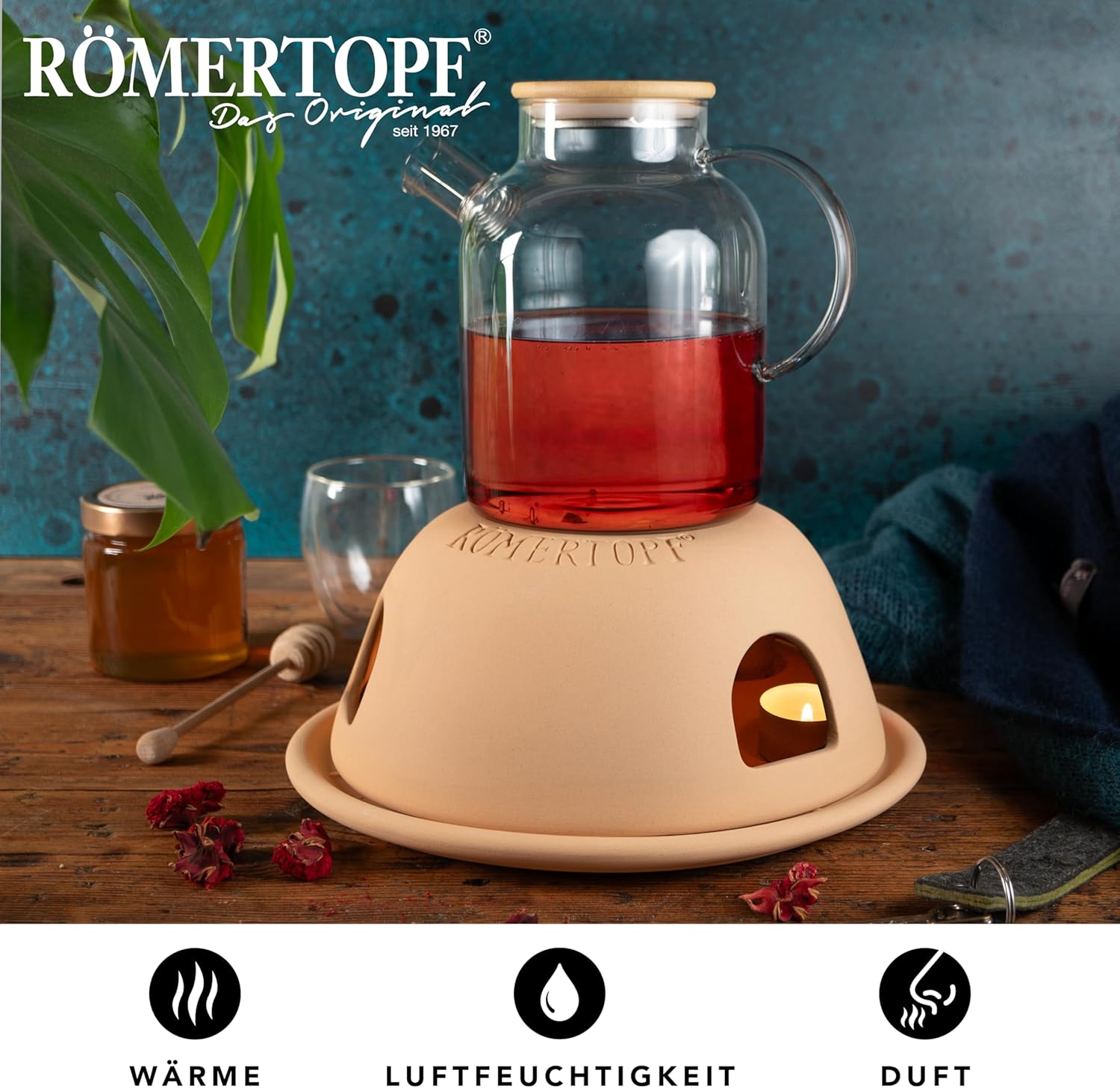 Römertopf Tea Light Oven The Hot Heinz Tea Light Heater with Humidifier 29 cm x 12.5 cm