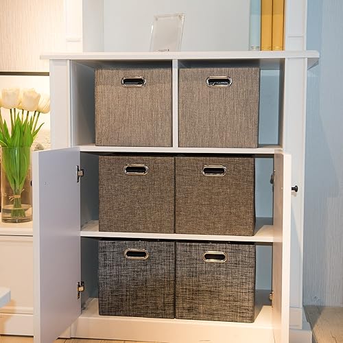Miniatura 8 de Contenedores de almacenamiento plegables, cubos de almacenamiento, cestas para estanterías de gabinete, cajones de tela gruesa.