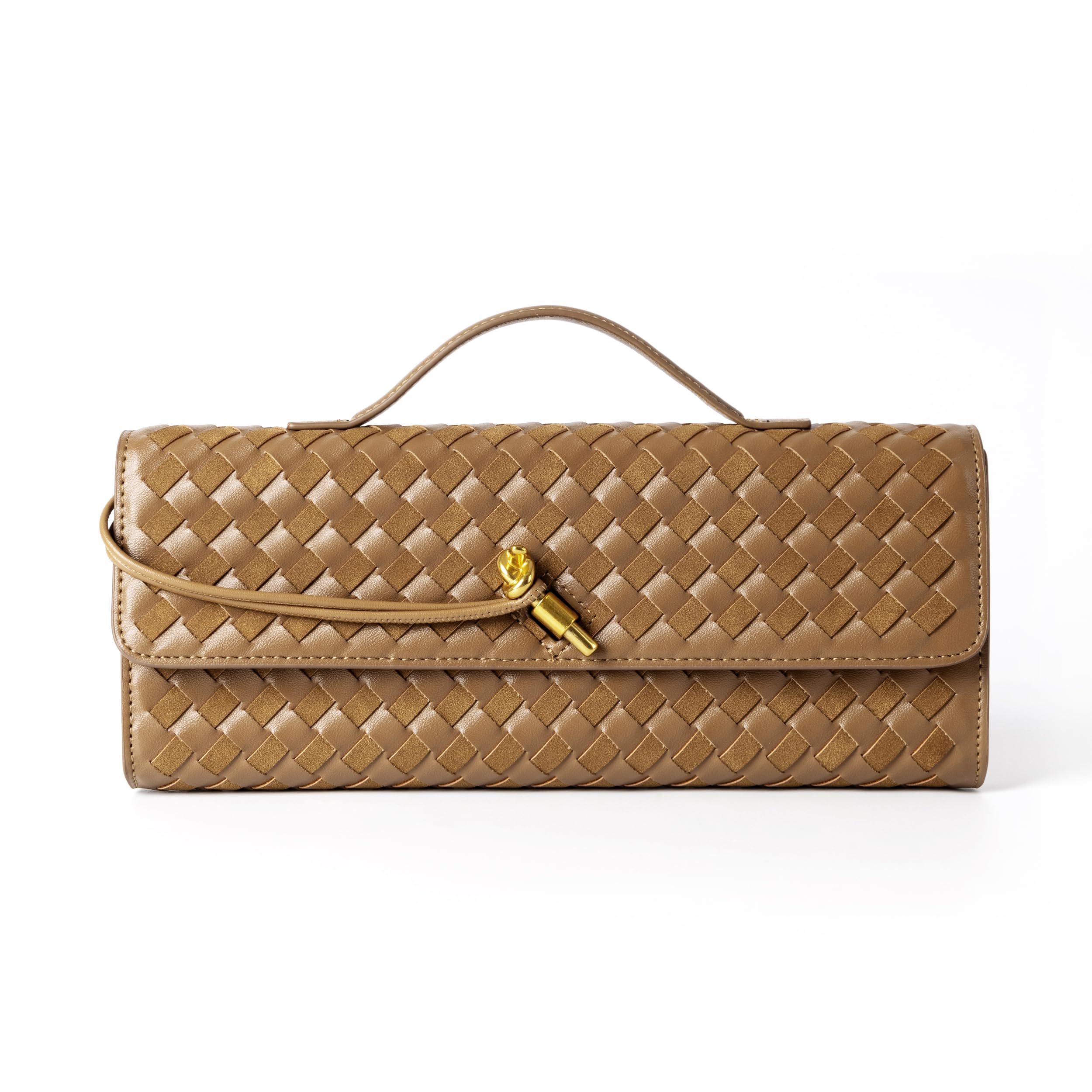 Joryin Woven Purse for Women Evening Clutch Woven Leather & Suede Handbags Crossbody Bag Suede Purse Formal Evening Bag