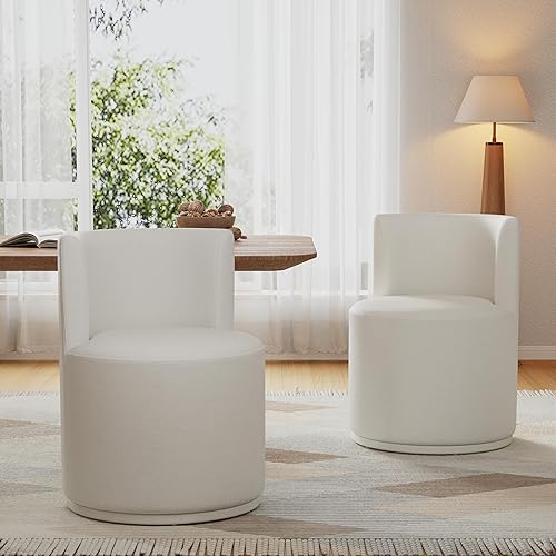 Miniatura 2 de Silla auxiliar tapizada giratoria moderna para comedor, sala de estar, dormitorio, escritorio, juegos de mesa y sillas, asientos de cocina y