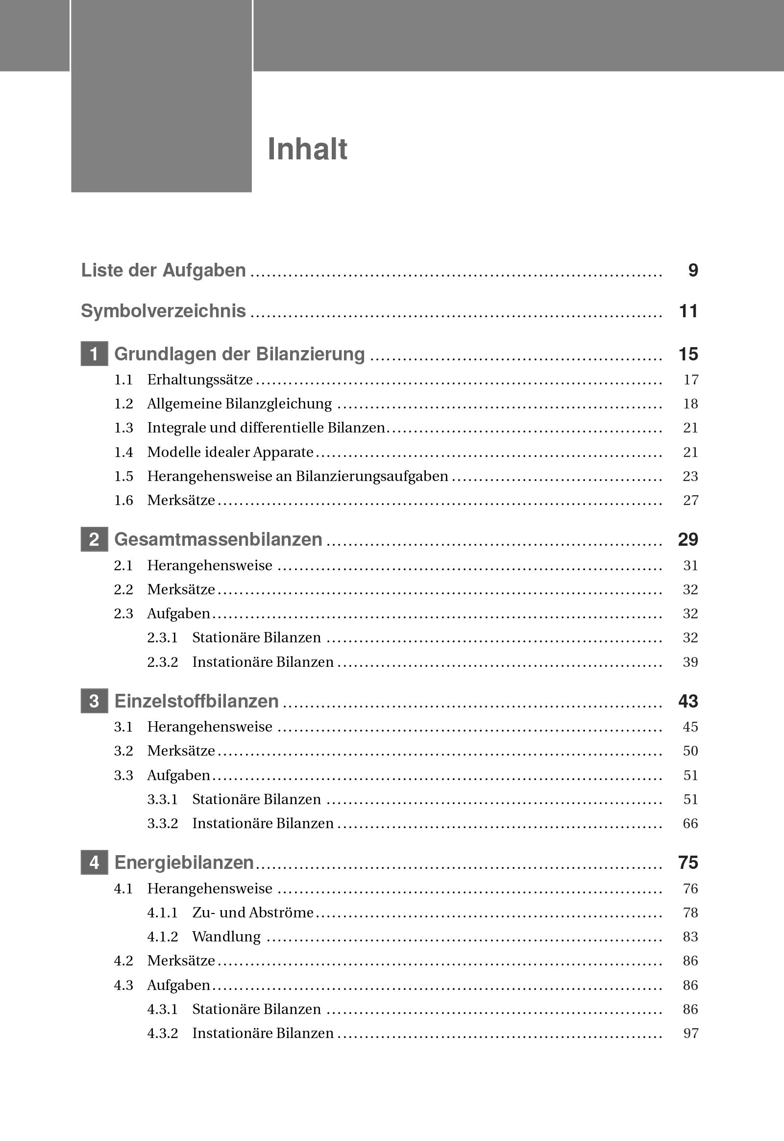 Bilanzierung in der Verfahrenstechnik: Grundlagen, Aufgaben, Lösungen