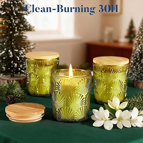 Miniatura 4 de Crenovo Vela perfumada de jazmín, vela 100% de soja, 30 horas de combustión, regalo de vela para hombres y mujeres, día de San Valentín, día de la