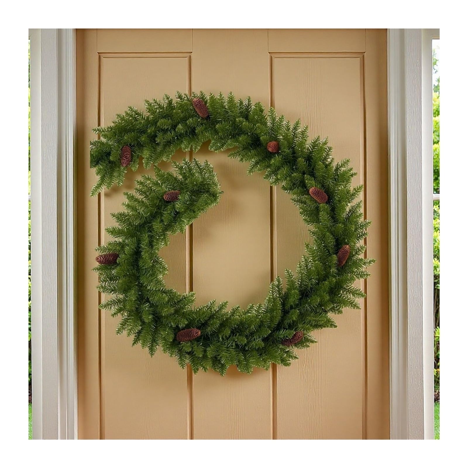 Guirnalda Artificial de Pino, 1,8 m/2,7 m, Enredadera navideña Verde for decoración de Chimenea, Guirnalda Festiva for escaleras, Chimenea, Mesa y decoración del hogar(180cm)