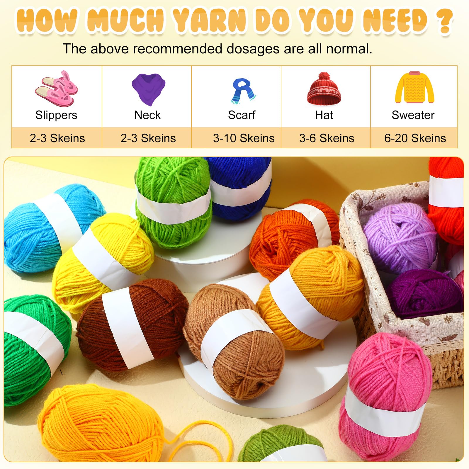 Coume 36 Polyester-Garnknäuel zum Häkeln, 50 g, 3000 m, mehrfarbig, DIY, weiches Baumwollgarn, Großpackung zum Weben, Stricken, Anfänger, Puppen, Geschenke, Handwerk (36 Farben)