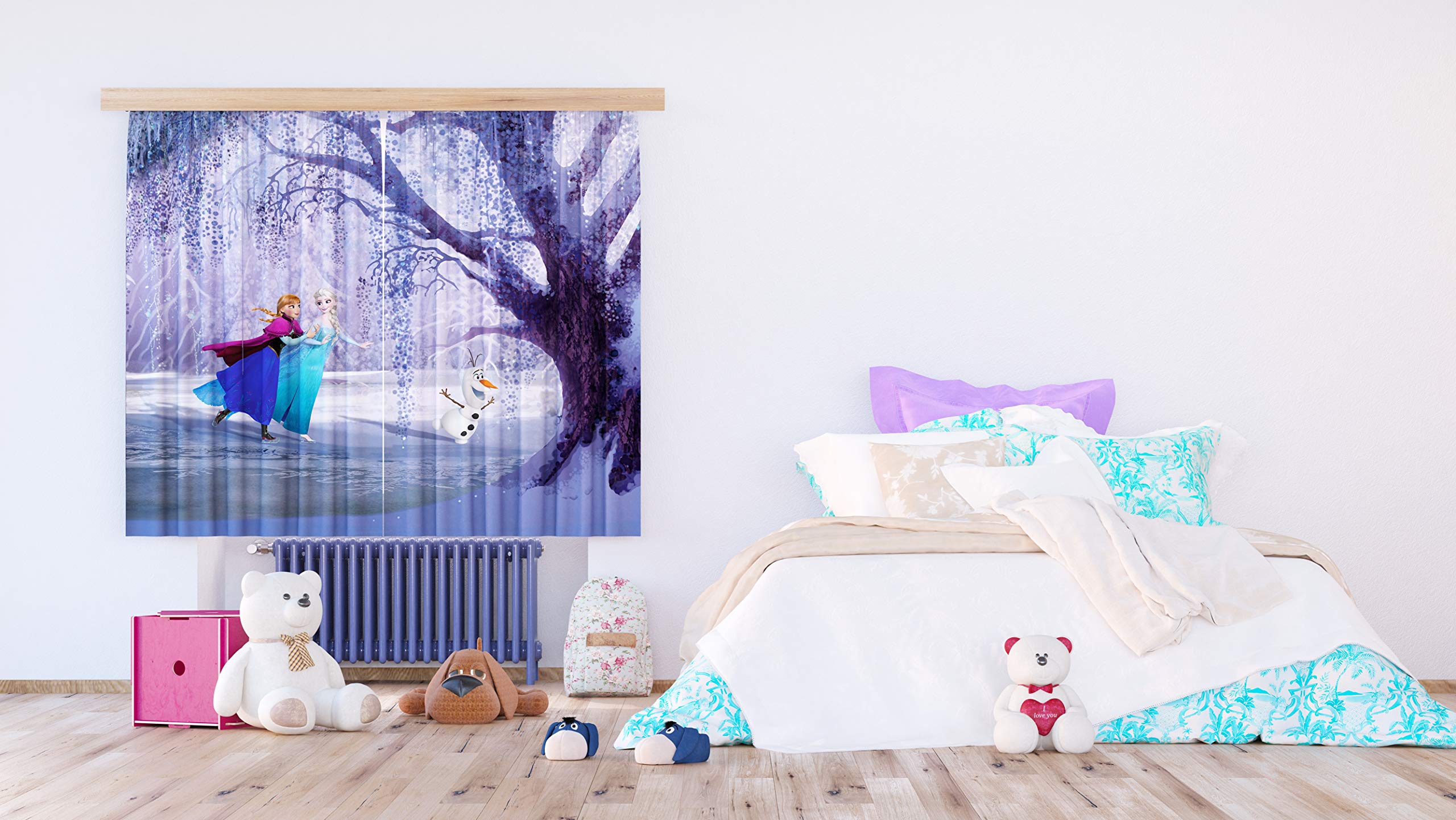 AG Design FCS xl 4300 Rideau voilage pour chambre d'enfant - Reine des neiges