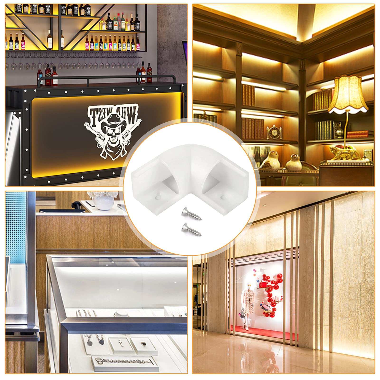 TYSM-CC 90° LED Profil Eckverbinder – 12 Stück, V-Form, Mit Schrauben, Für Aluminiumprofile