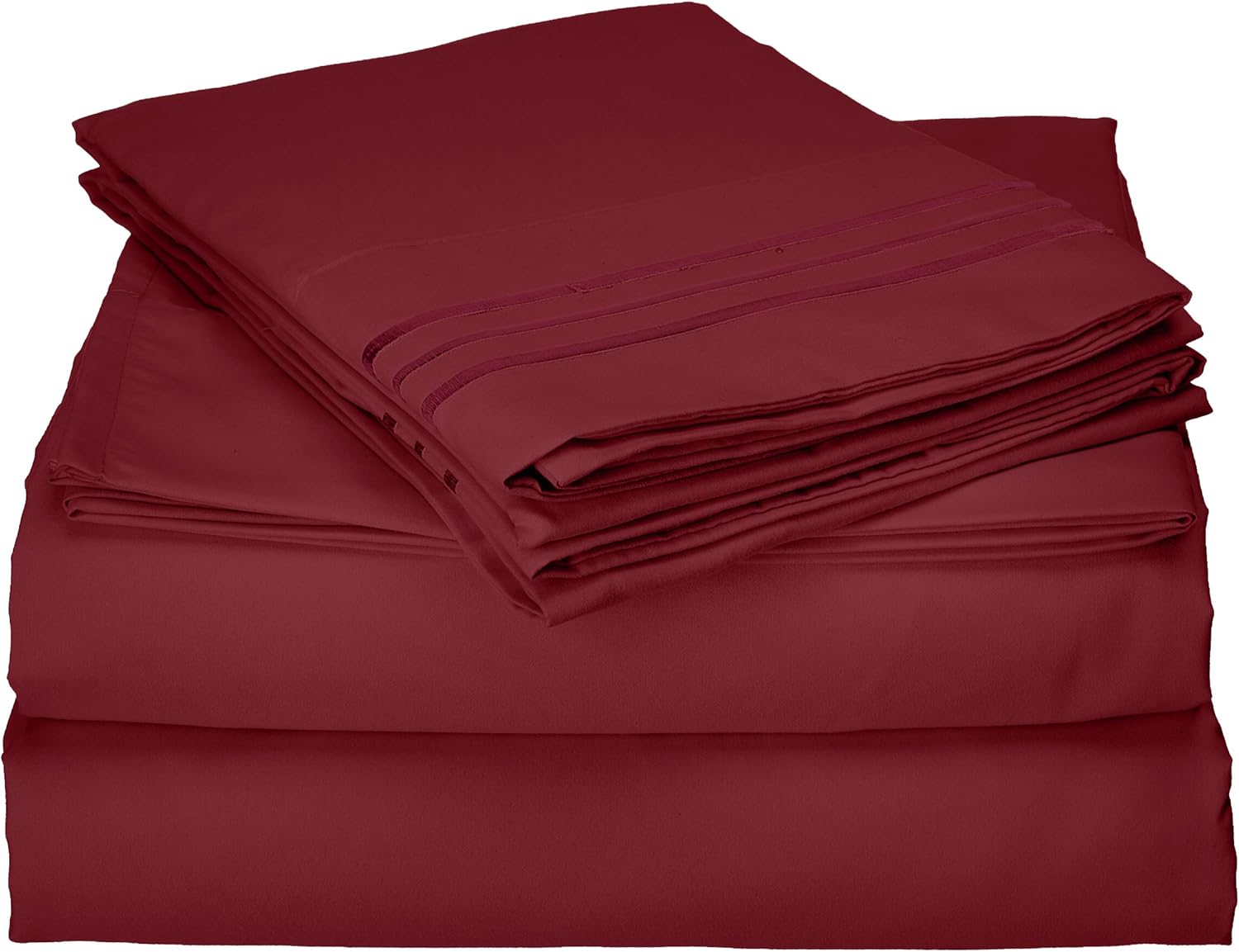 Elegant Comfort Luxury Bed Sheets Set on Amazon Wrinkle-Free 1500 Premier Hotel Quality 4-Piece Bed Sheet Set - Flowers Collection - Deep Pocket, Queen, Camellia-Burgundy