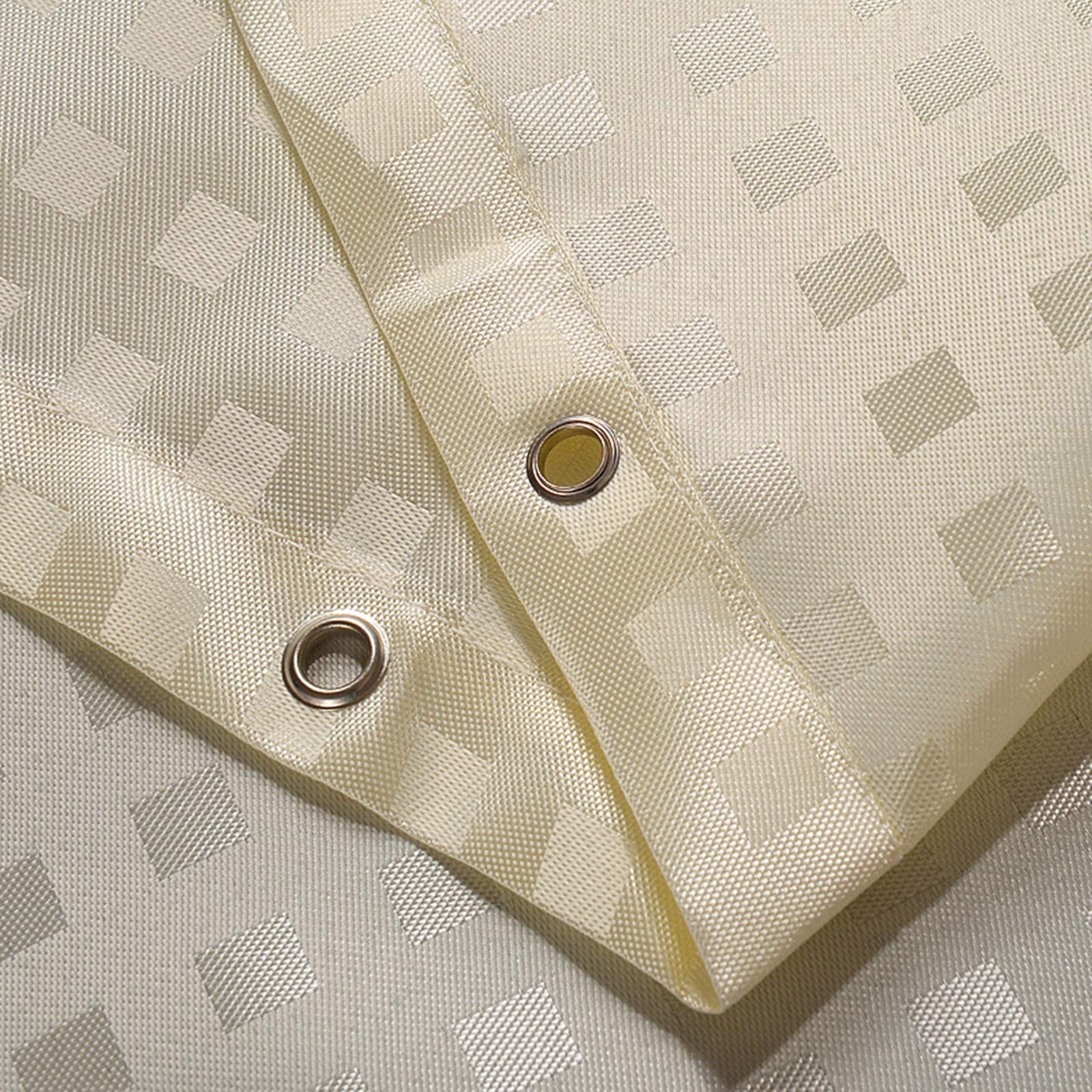 KnSam Cortina de Ducha Impermeable Anti Moho Lavado Bar con 12 Anillos de Cortina de Ducha Cuadros Cuarto de baño Cortina para bañera, Beige, 260 x 200 cm