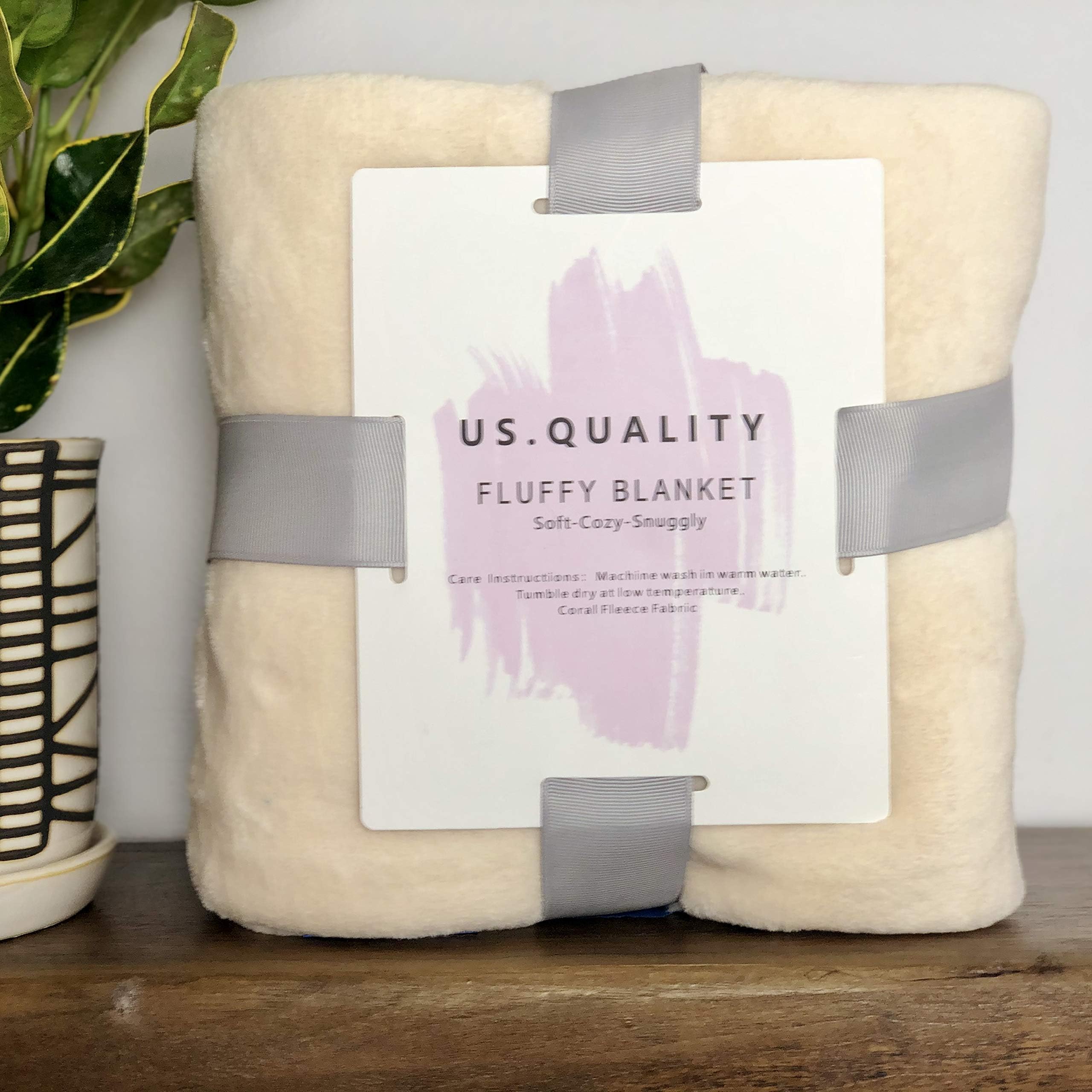 Lightweight Super Soft & Cozy Fleece Blanket – Premium Throw for Beds, Travel, Home Decor and Pets – 40x60 Inches All Season Anti-Pill Blanket (Cream)