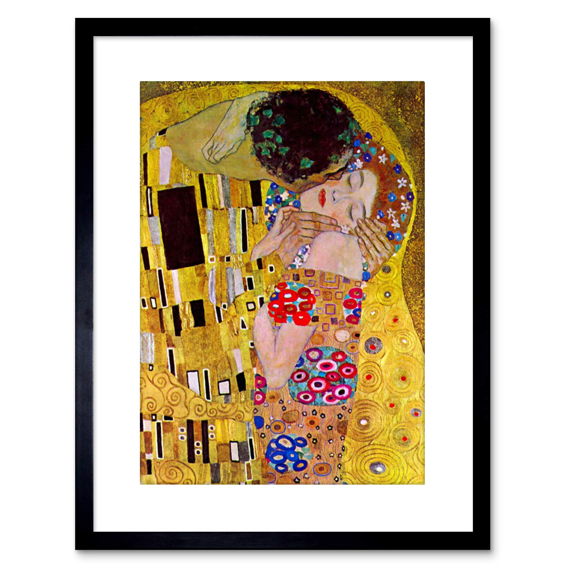 Wee Blue Coo Klimt The Kiss Old Master Painting Reproduction Framed Wall Art Print