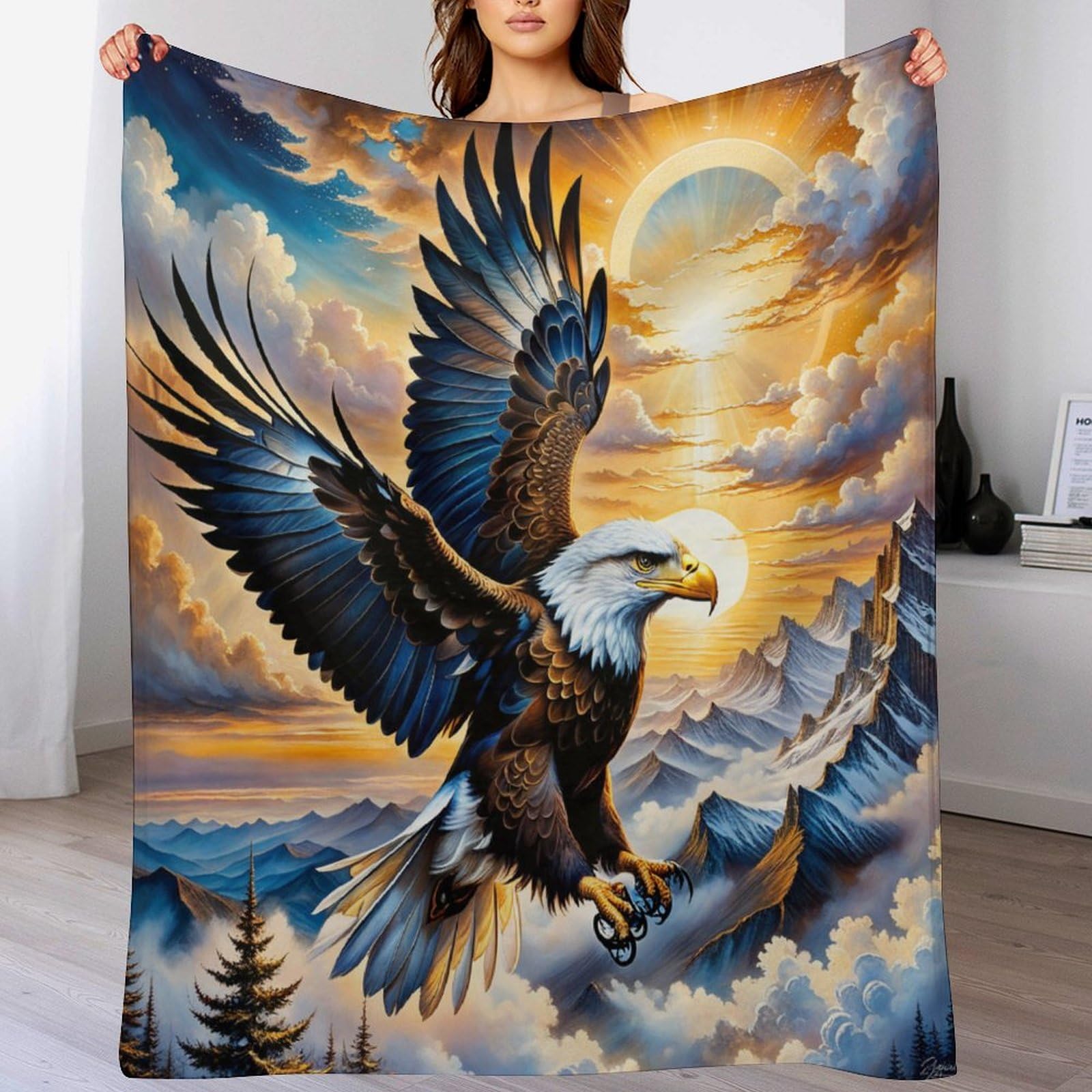 Couverture séjour aigle polaire haut de gamme pour des soirées cocooning