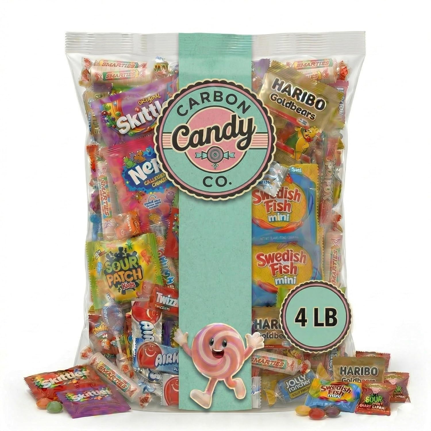 Bulk Candy Variety Pack - 4 lb - Bulk Candy Individually Wrapped - Assorted Mix - Lollipops, Hard, Fruity - Dulces - Big Bag for Party Favors
