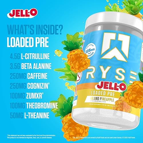 Vista 32 de RYSE Loaded - Polvo de preentrenamiento - Strawberry Squeeze - Pre-entrenamiento diario para hombres y mujeres con 390 mg de cafeína, beta alanina