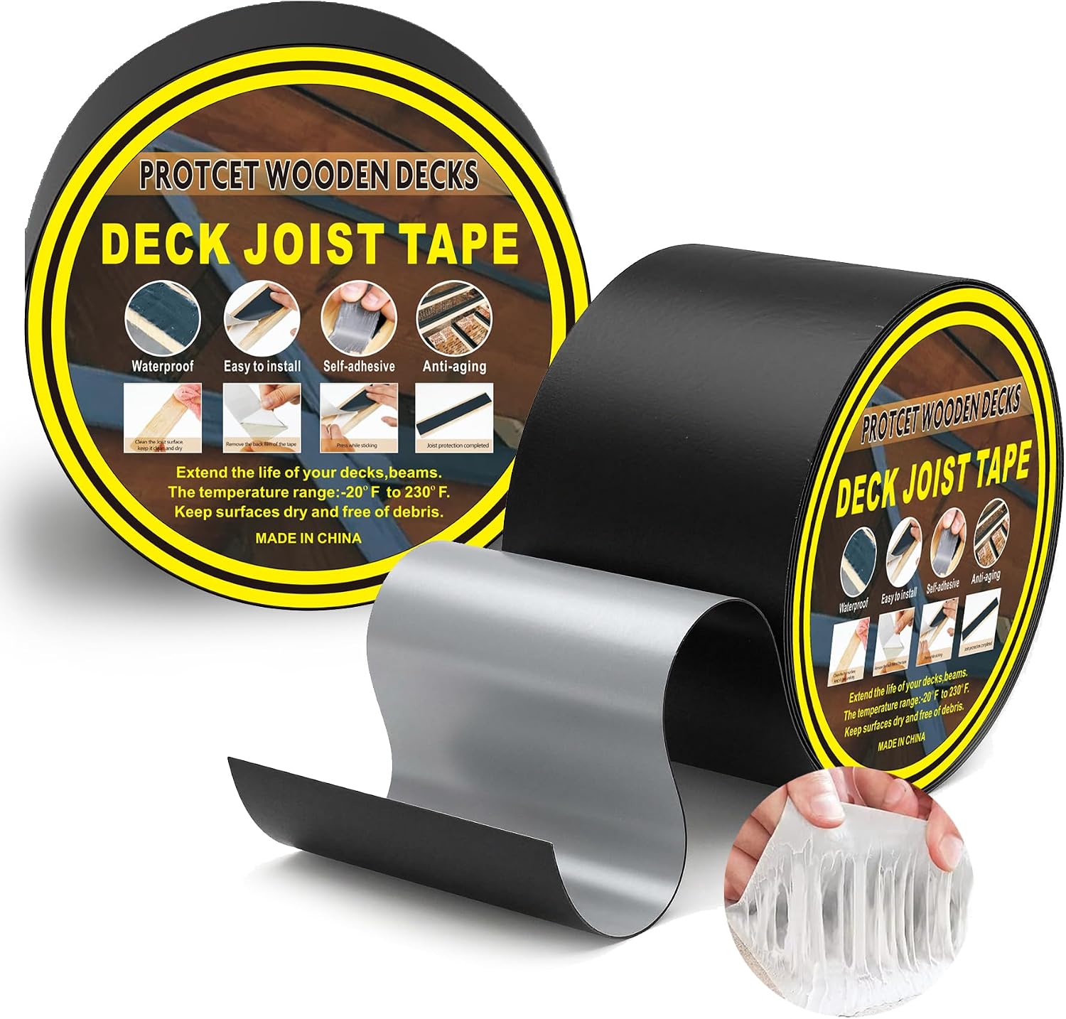 Terapaton Synthetic Butyl Waterproof Repair Tape, Black