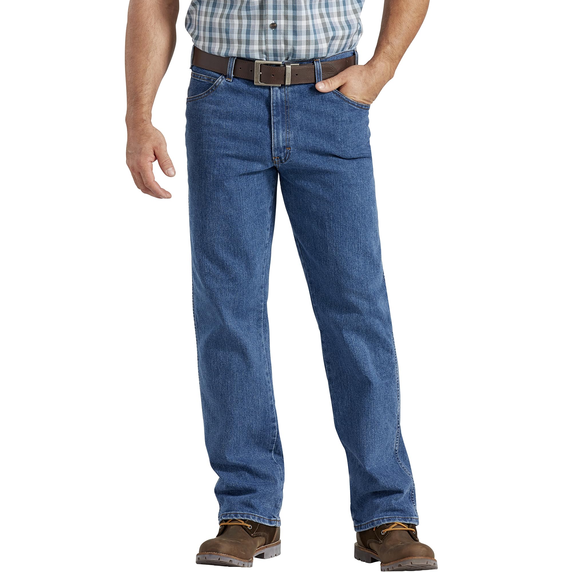Dickies Men's Stonewashed Indigo Blue Flex Carpenter Denim Pant Jeans, 32W / 30L