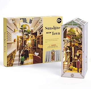 Rolife LED Book Nook Kit-Decorative Bookend Stand-3D Wooden Puzzle for Adults-Bookshelf Insert Booknook-Room Decor for Teen Girls Boys Women Men - Buy now