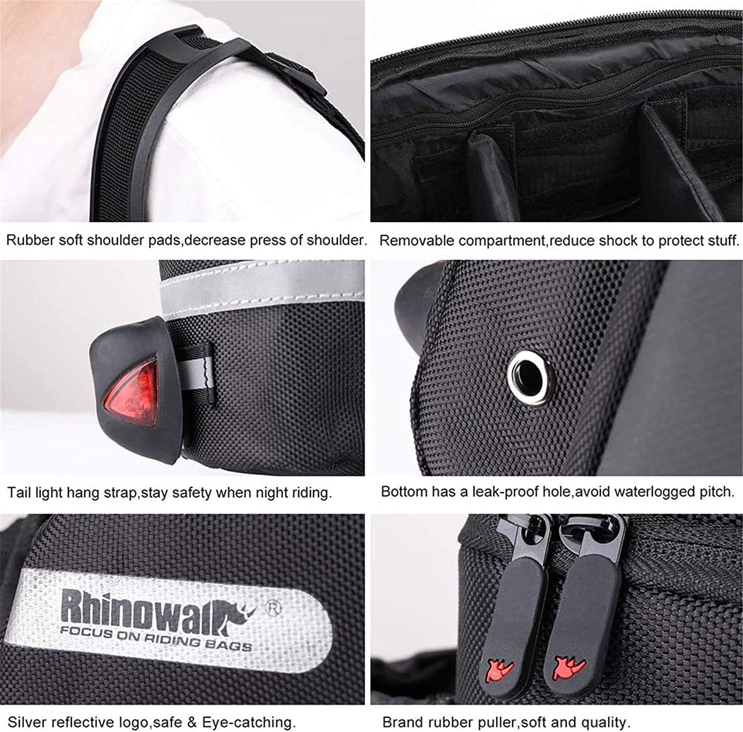 HUNTVP Bike Trunk Bag Bike Rear Seat Bag Waterproof Bike Pannier Bag 12L for Bicycle Cargo Rack Saddle Bag Bicycle Commuter Bag Shoulder Bag Laptop Pannier Luggage Bag Rack Bicycle Bag : Sports & Outdoors