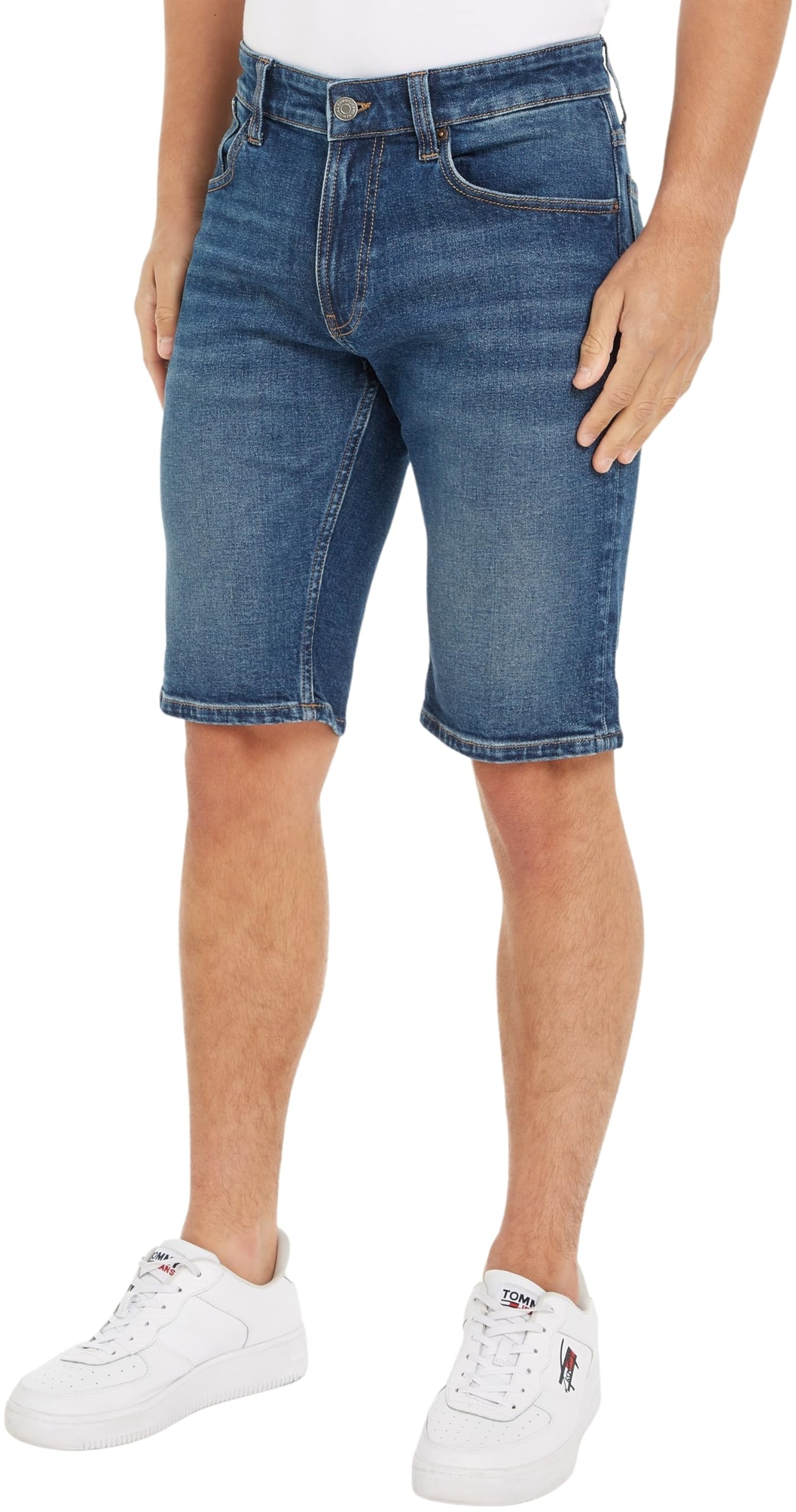 Tommy Jeans Vaqueros cortos Hombre Ronnie Tejido elástico, Blau (Azul), 32W