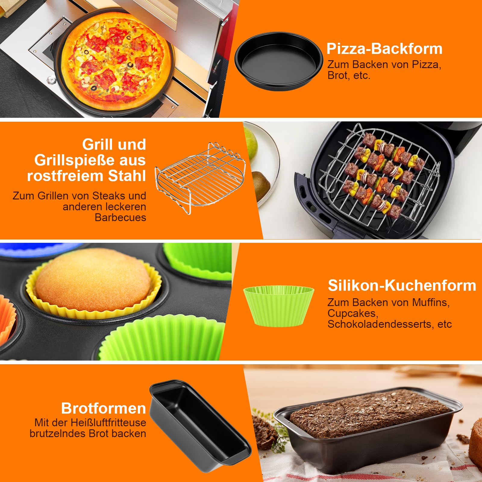 Juego De 5 Accesorios Para Freidora De Aire - Compatible Con Philips, COSORI, Ninja Y Más (XXL)