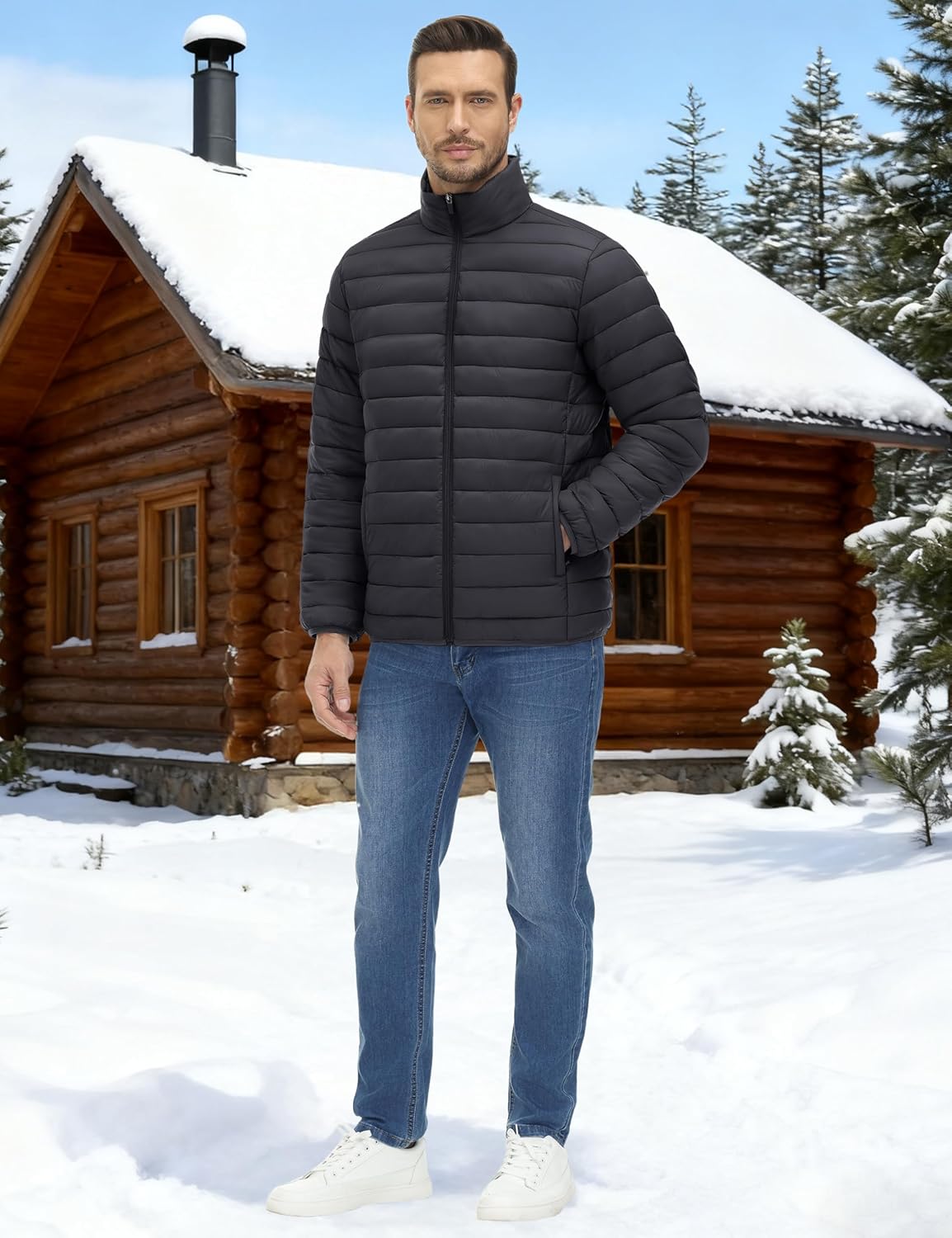 MAGNIVIT Men's Puffer Jackets Lightweight Warm Winter Coat Water-Repellent Windbreaker Insulated Quilted Packable Jacket - Image 7