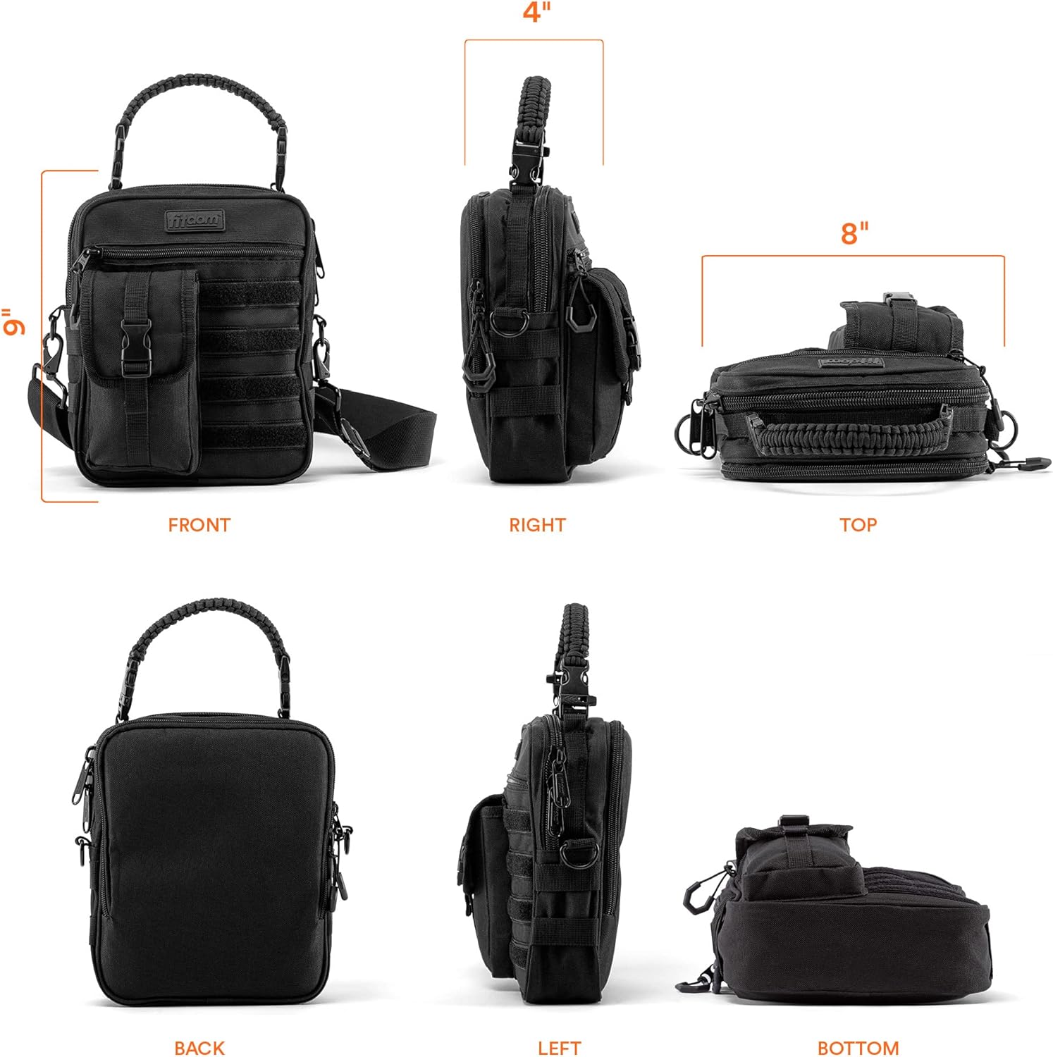 Miniatura 3 de Fitdom Pequeña bolsa de mensajero táctica para hombres y mujeres con soporte para pistola Esta bolsa de transporte oculta con funda para pistola EDC