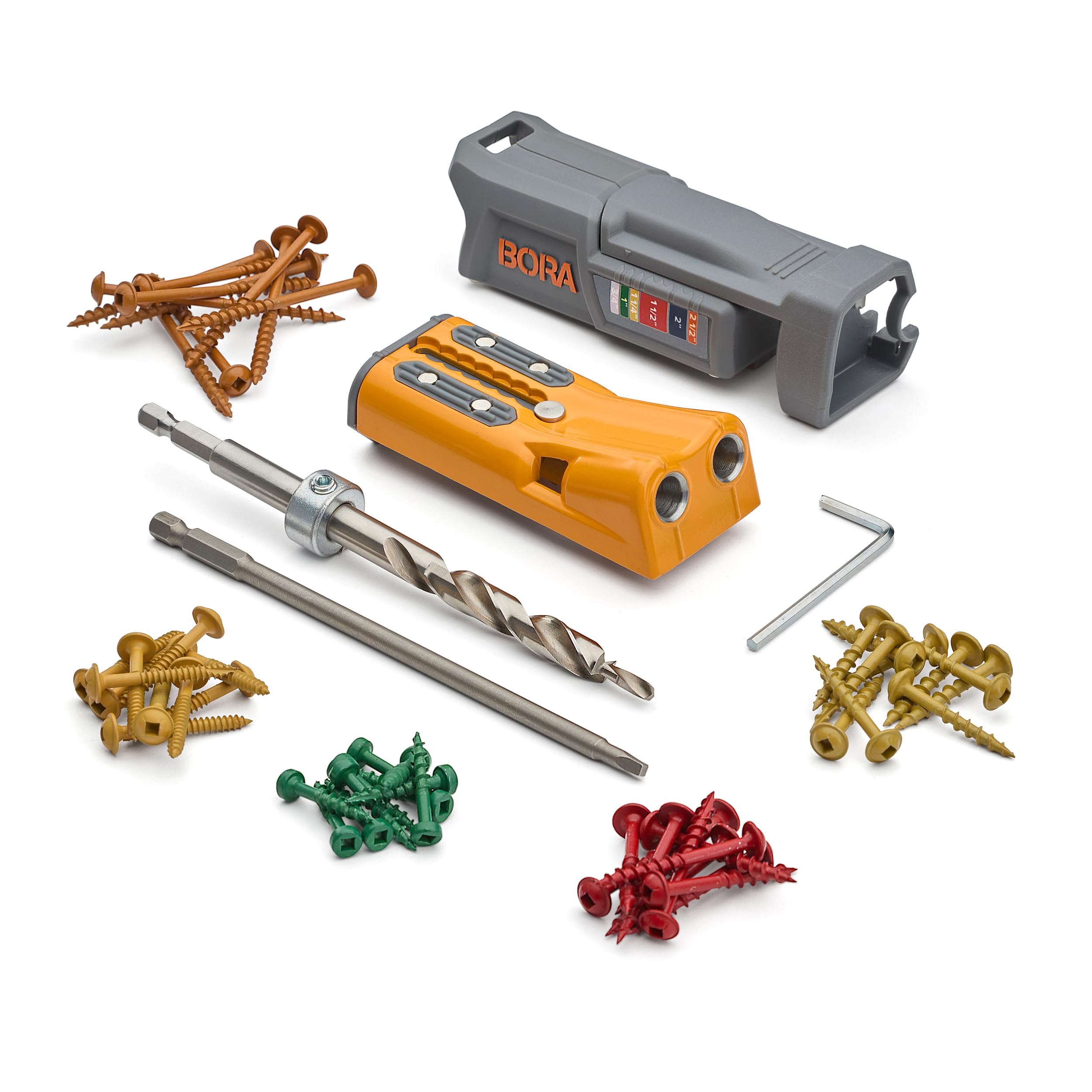 BORA Pro Compact Metal Pocket Hole Jig Kit with 50 Screws, Auto Calibrating