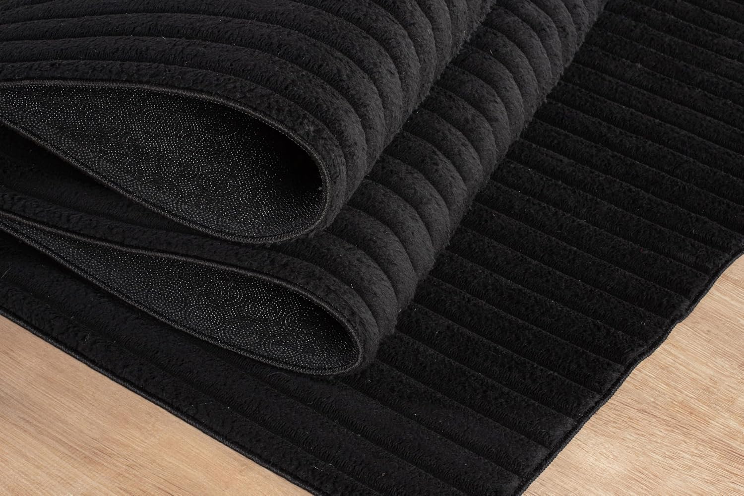Beverly Rug Fluffy Area Rug 4 x 6 Modern Durable Ultra Soft Plush Ribbed Indoor Rugs for Living Dining Room Office Non Slip Stain Resistant Non Shedding Casual Easy Shag Indoor Carpet Black 4x6