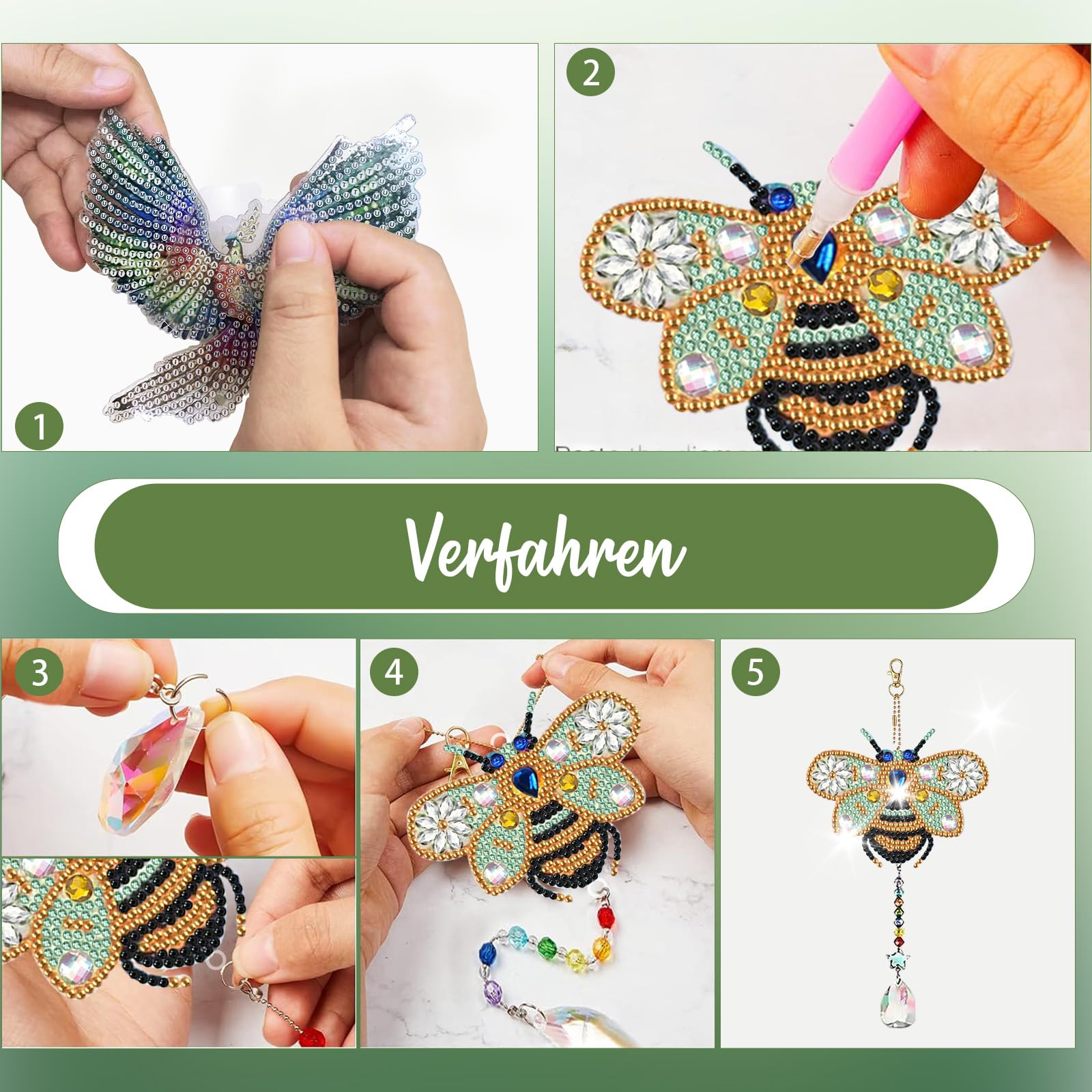 Kit de bricolage pour enfants à partir de 5 ans - Marque-page Diamond