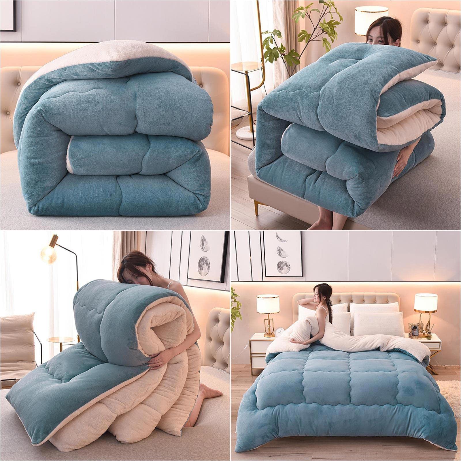Trapunta invernale ultra morbida in pile di latte, per letto singolo/matrimoniale, soffice e caldo (1,5 x 2 m, 2,5 kg) – perfetto per comfort e stile