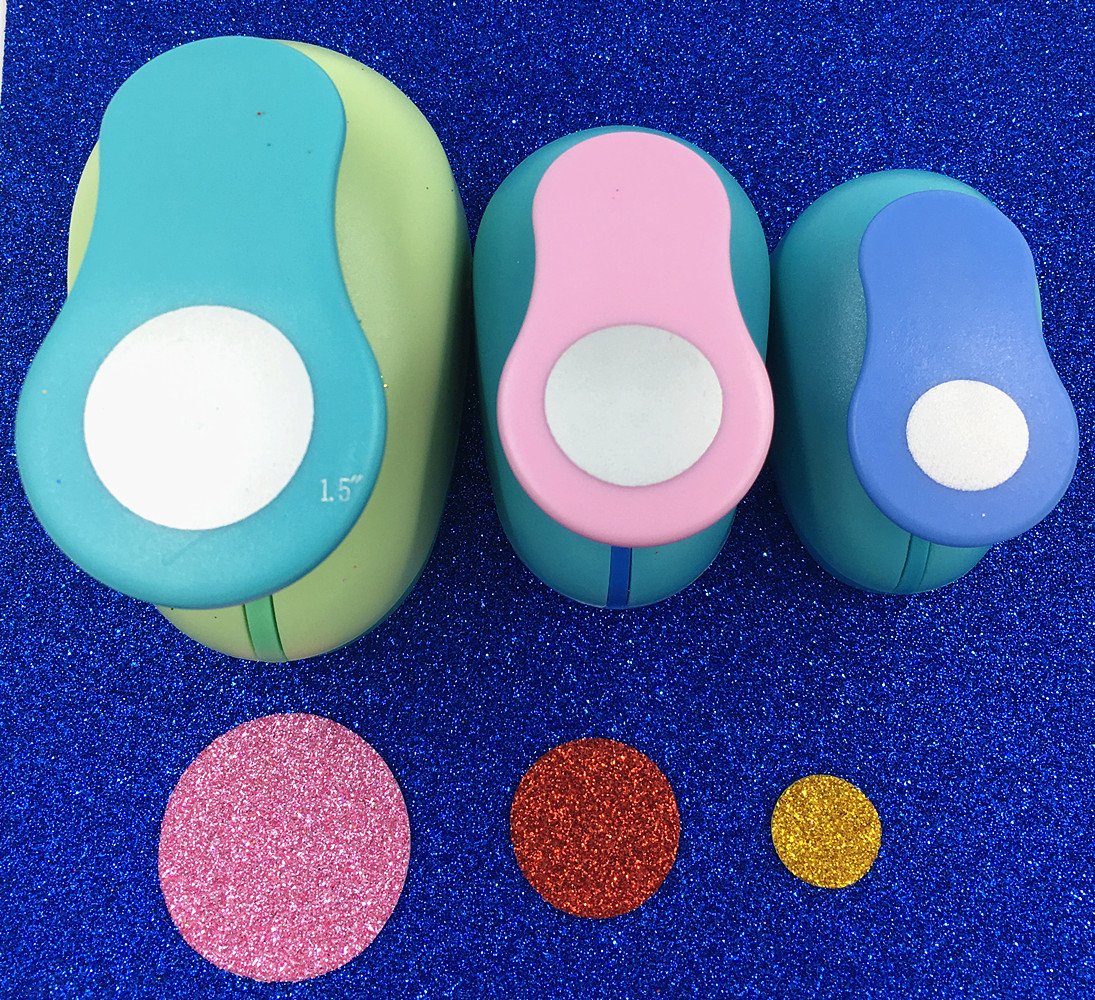 TECH-P Creative Life Set of 3PCS Circle (5/8 inch+1 inch+1.5 inch) Craft Punch Set Round Paper Punch Punch Craft Scrapbooking Eva Punches