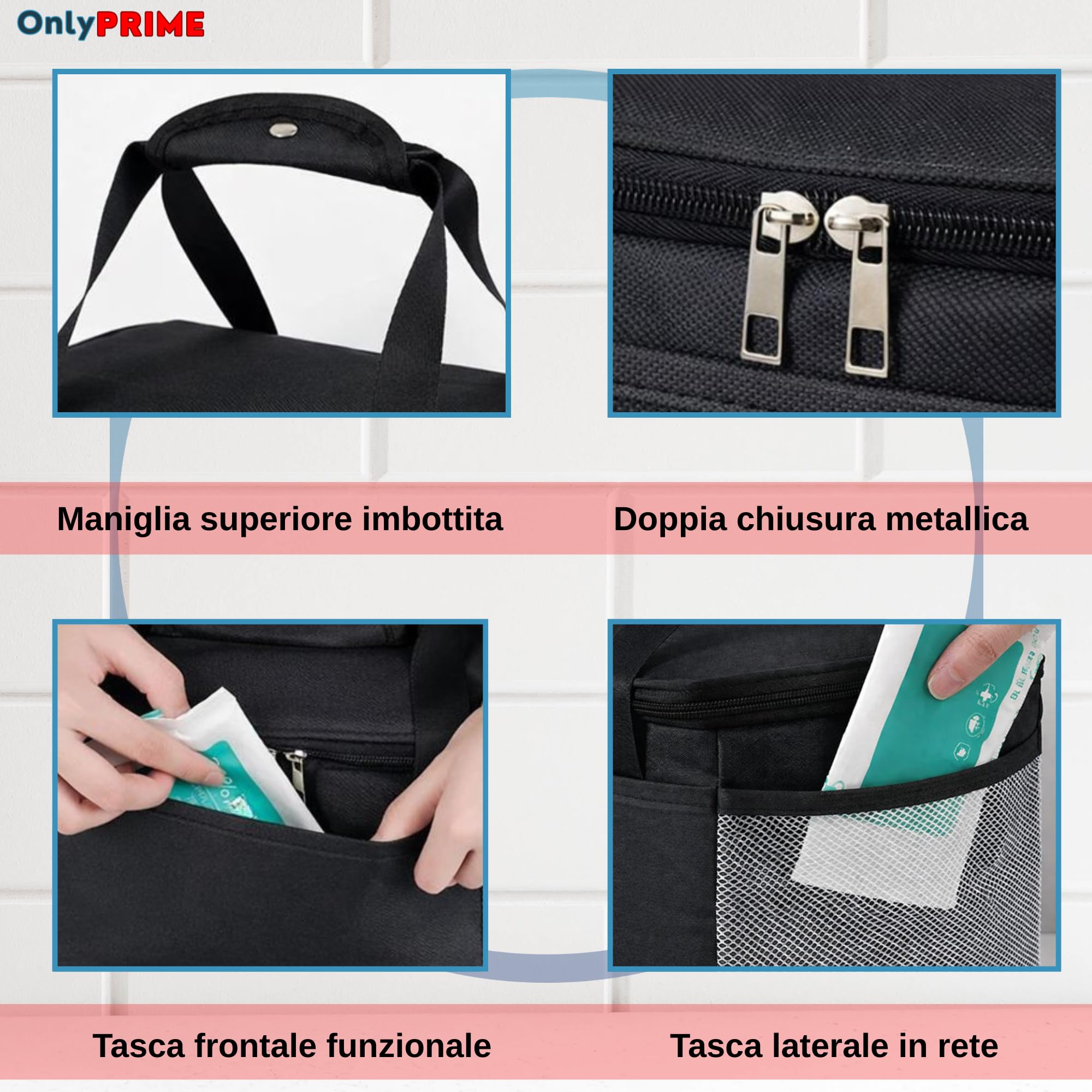 Borsa Termica Porta Pranzo 6L Impermeabile Interno Alluminio Tracolla Regolabile