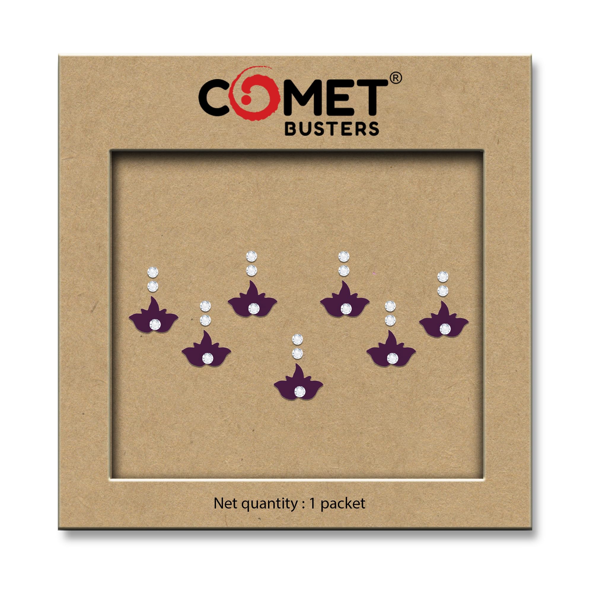 Comet Busters Beautiful Handcrafted Lotus Bindi with Stones (Purple) (6 mm) (BIN2265)-image-45