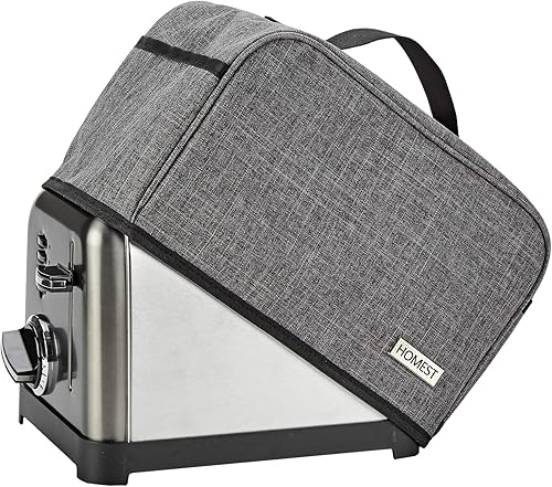 Vista 8 de Funda para tostadora HOMEST con bolsillos compatible con Cuisinart de 4 rebanadas, puede contener cuchillo esparcidor de mermelada y pinzas