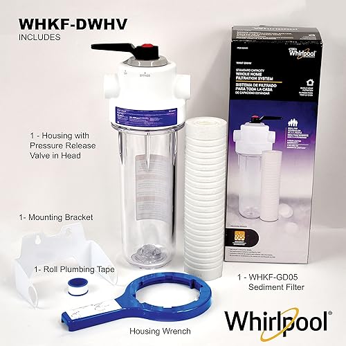 Miniatura 3 de Whirlpool Sistema de filtro de agua para toda la casa WHKF-DWHV, entrada de 34 pulgadas  Cartucho de repuesto GD05 y kit de instalación incluido