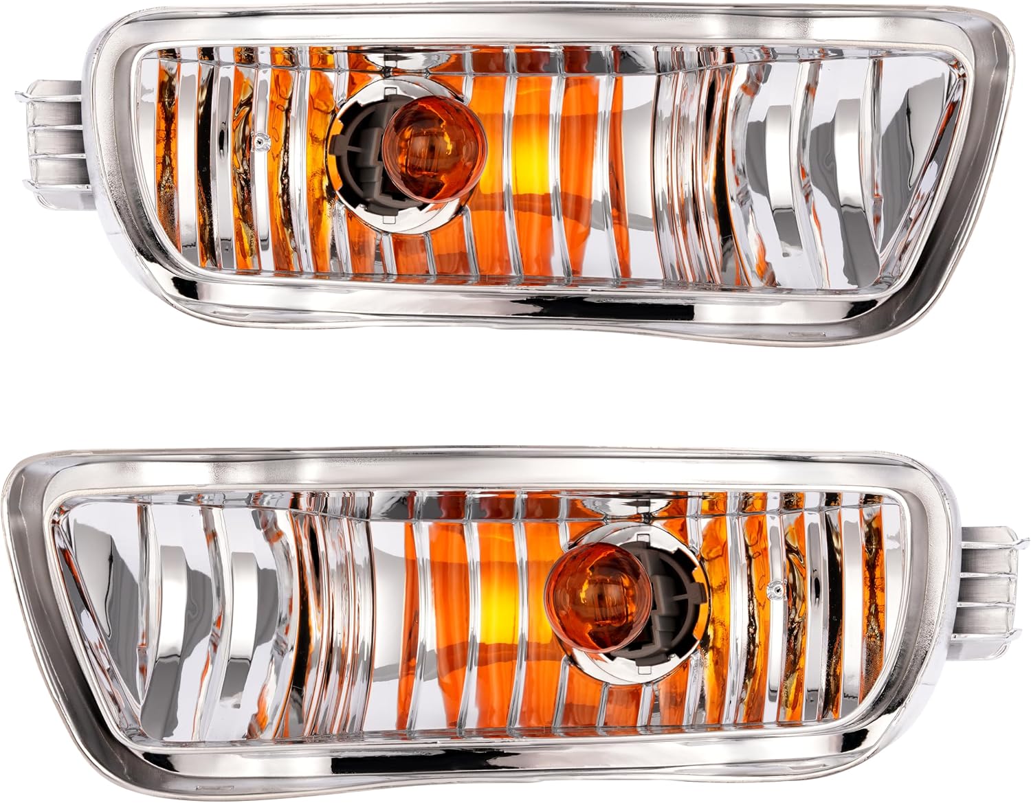HECASA Pair Turn Signal Light w/Bulbs Compatible with 2001-2004 Toyota Tacoma Replacement for TO2531140 TO2530140 Front Bumper Turn Signal Parking Lamp Clear Lens Driver & Passenger Side