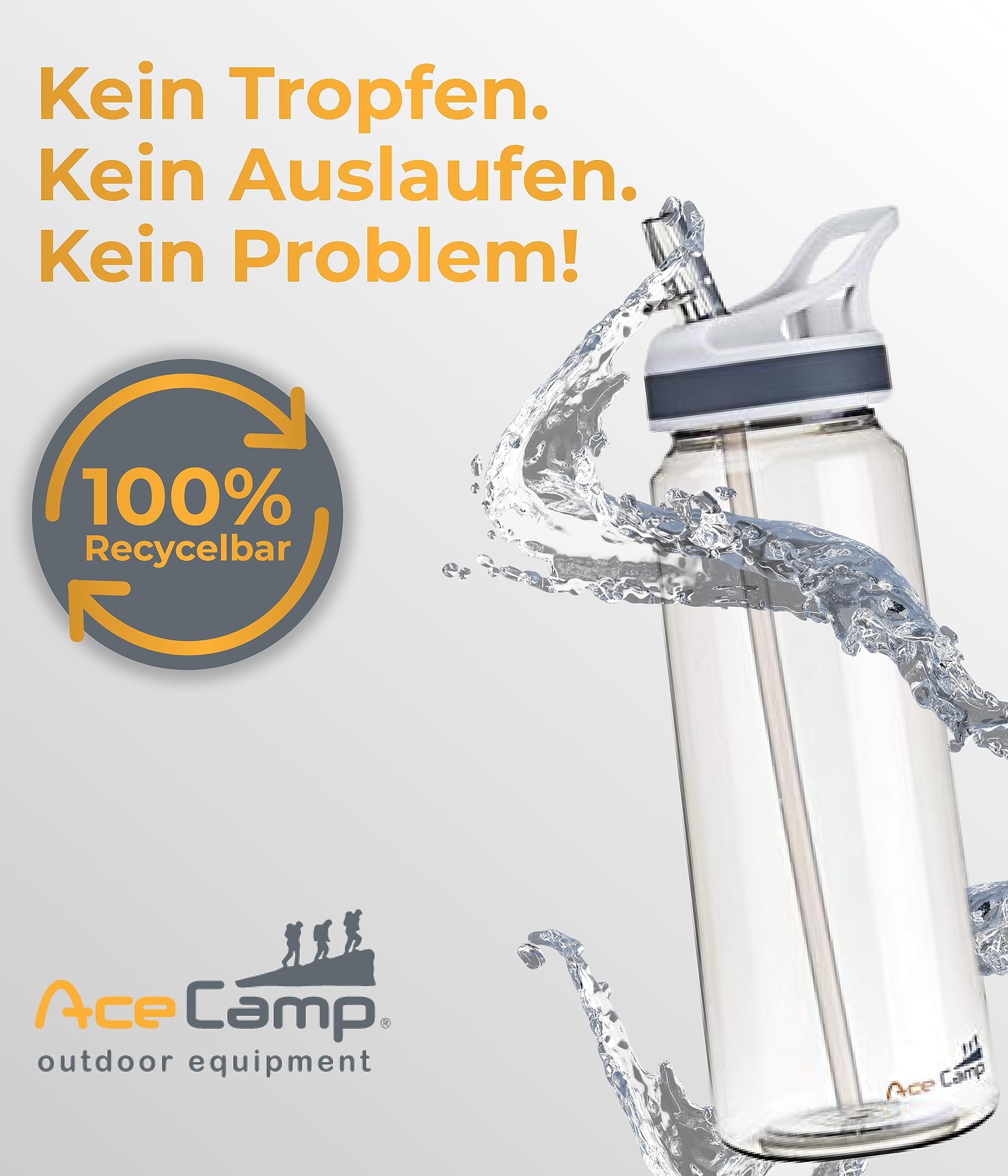 Borraccia Sportiva AceCamp In Tritan – Priva Di BPA, Tenuta Stagna Con Cannuccia – Capacità 800 Ml – Ideale Per Sport, Campeggio, Scuola – Leggera E Resistente - 2