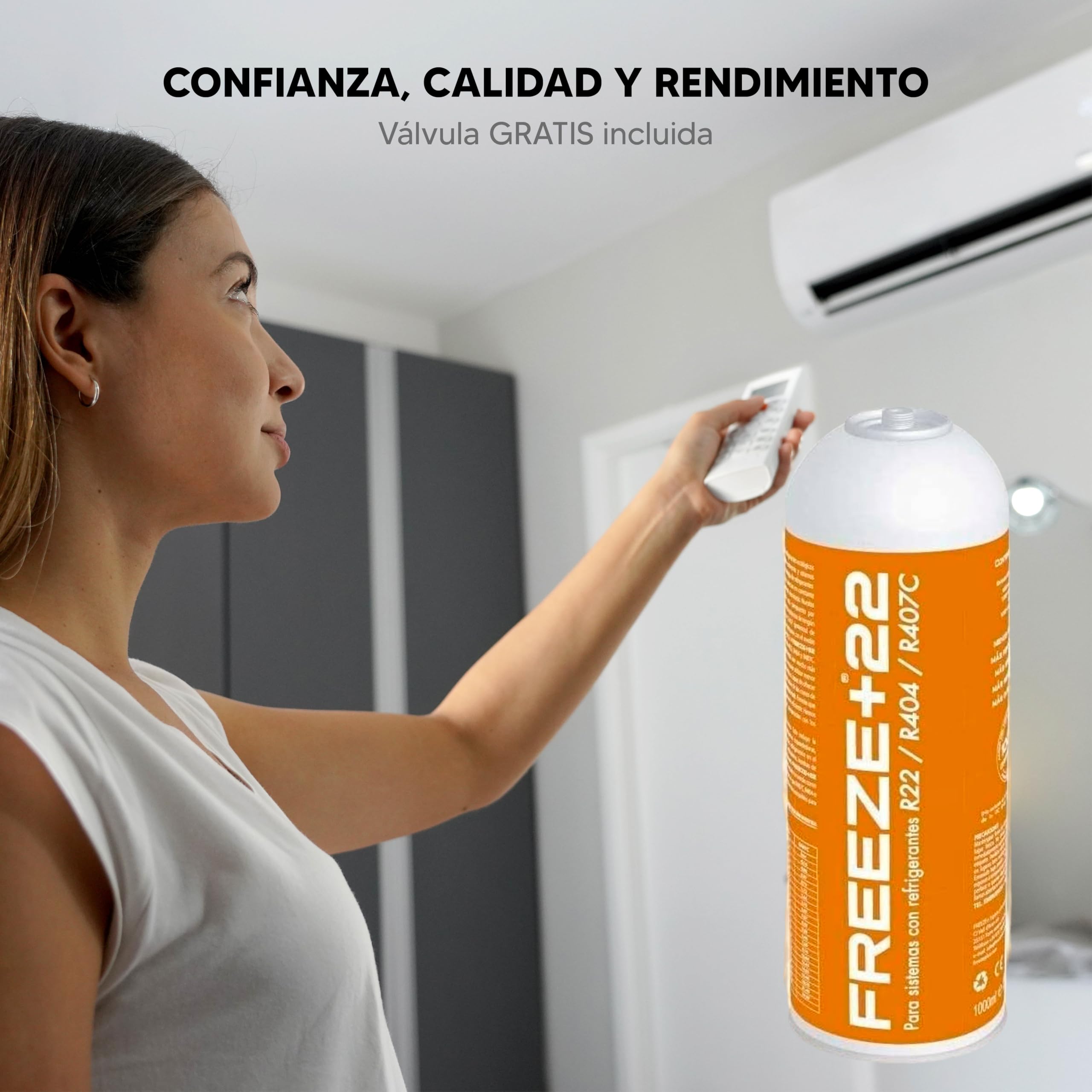 REPORSHOP Gas Refrigerante Orgánico Freeze para Recarga de Aire Acondicionado Coche con Válvula - Sustituto para Sistemas con Gas R22, R404 y R407C - Kit Gas Aire Acondicionado Coche Ecológico