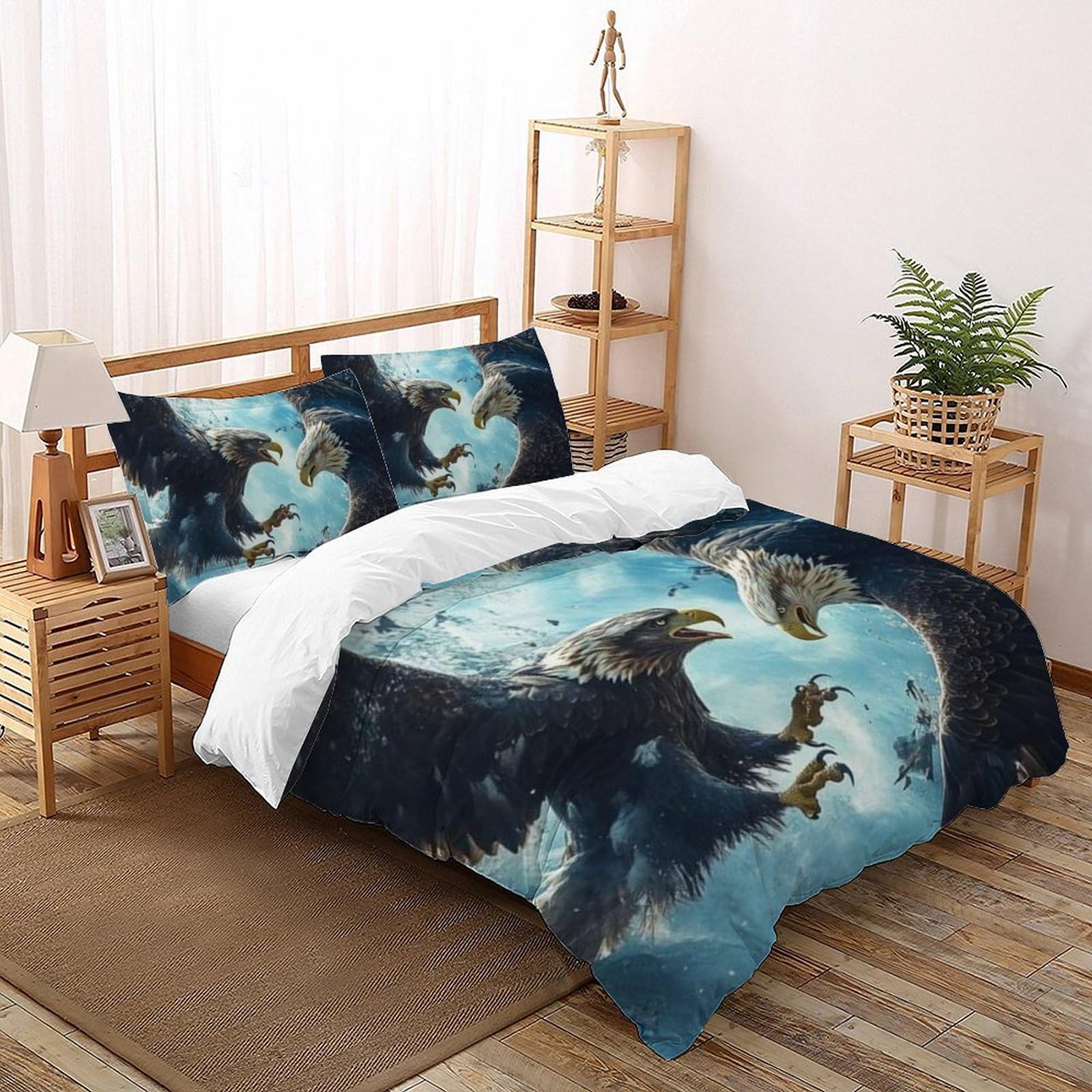 Housse de couette King Le Faucon Literie microfibre motif animaux