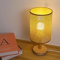 Vista 6 de DOITOOL Pantalla de ratán de 1.7 in de diámetro, pantalla de lámpara única para lámparas de mesa