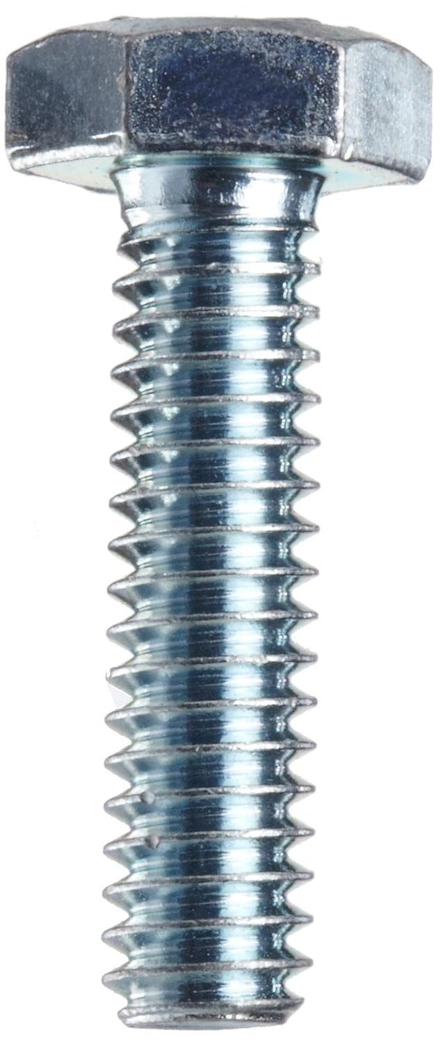 Grade 2 Zinc Plated Steel Hex Bolt, 3/8"-16, 1-1/2" Length (Pack of 100)