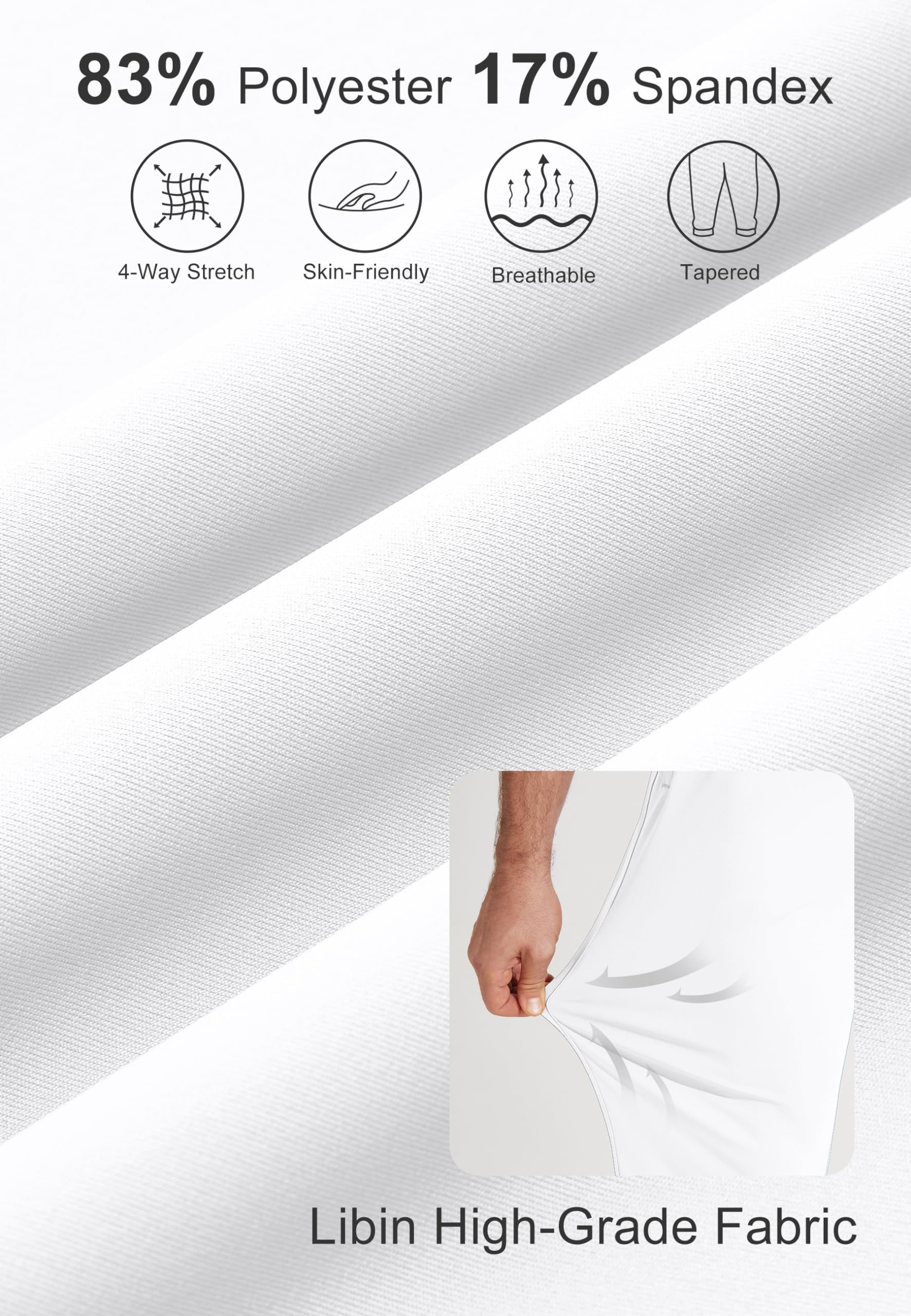 Libin Pantalón de Golf Hombre Jogging Elásticos 4 Direcciones Deportivos con Bolsillo
