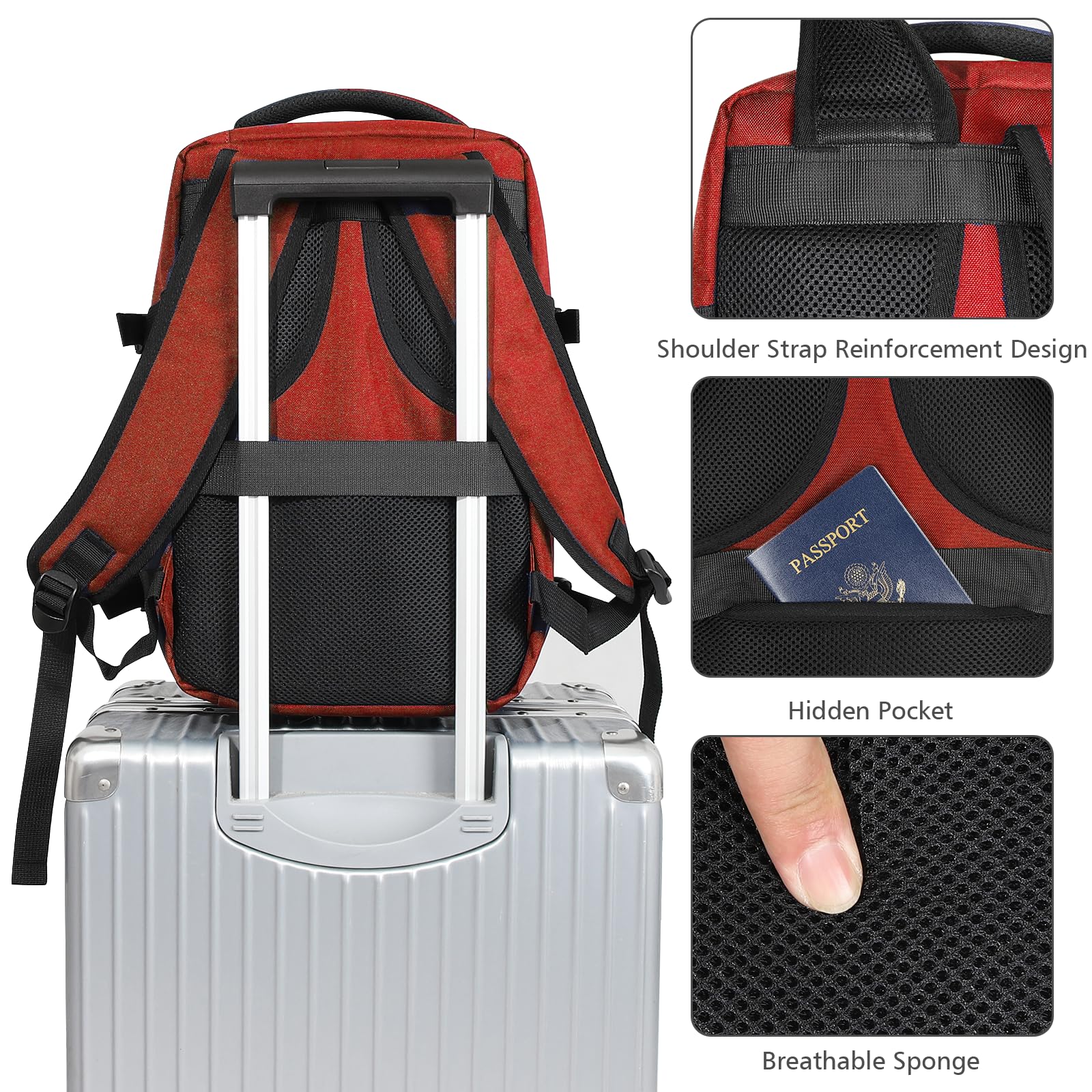 Zaino Ryanair 40x20x25 YOKGO - Bagaglio A Mano, Porta PC 15,6", Leggero - Foto 14