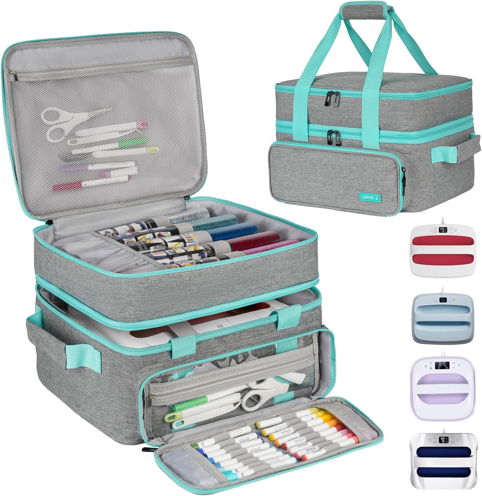 Carrying Case Compatible with Cricut EasyPress 2/Cricut EasyPress3 (9"x9",10"x10",12"x10"),Double-Layer Heat Press Machine Storage Bag Fits for Htvront(10"x10"),Tools and Accessories,Easy Press Mat