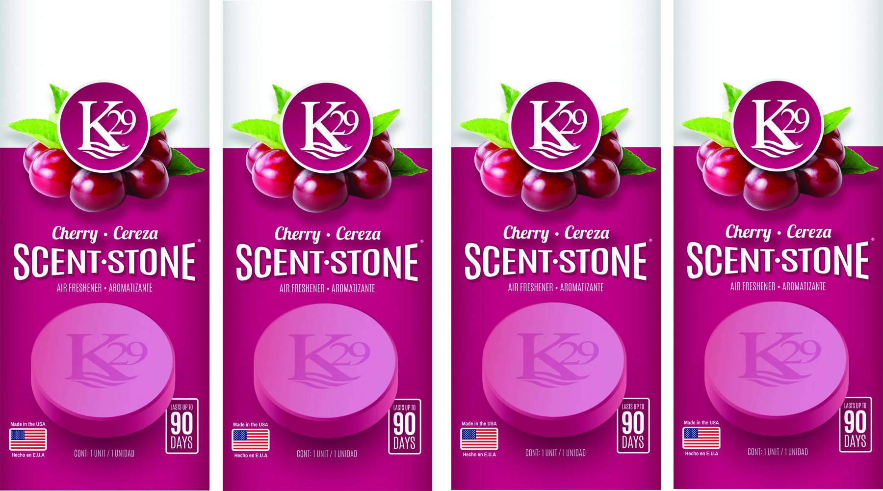 (K16003-4) K29 'Cherry' Stone Air Freshener, (Pack of 4)