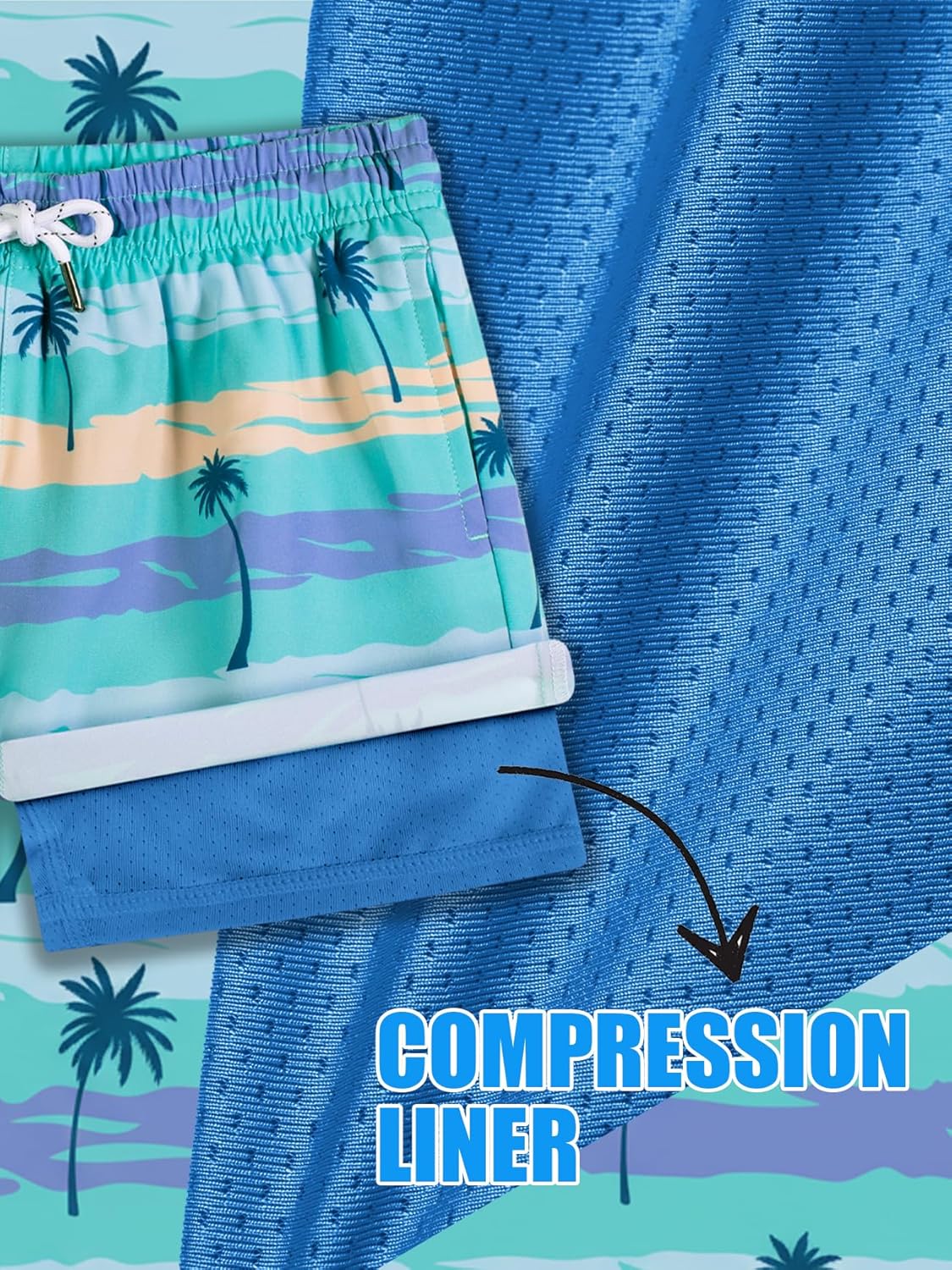 BRISIRA Boys Swim Trunks with Compression Liner 5-16 Years Youth Bathing Suit Quick Dry Swim Shorts Anti-Chafe Pocket - Image 6