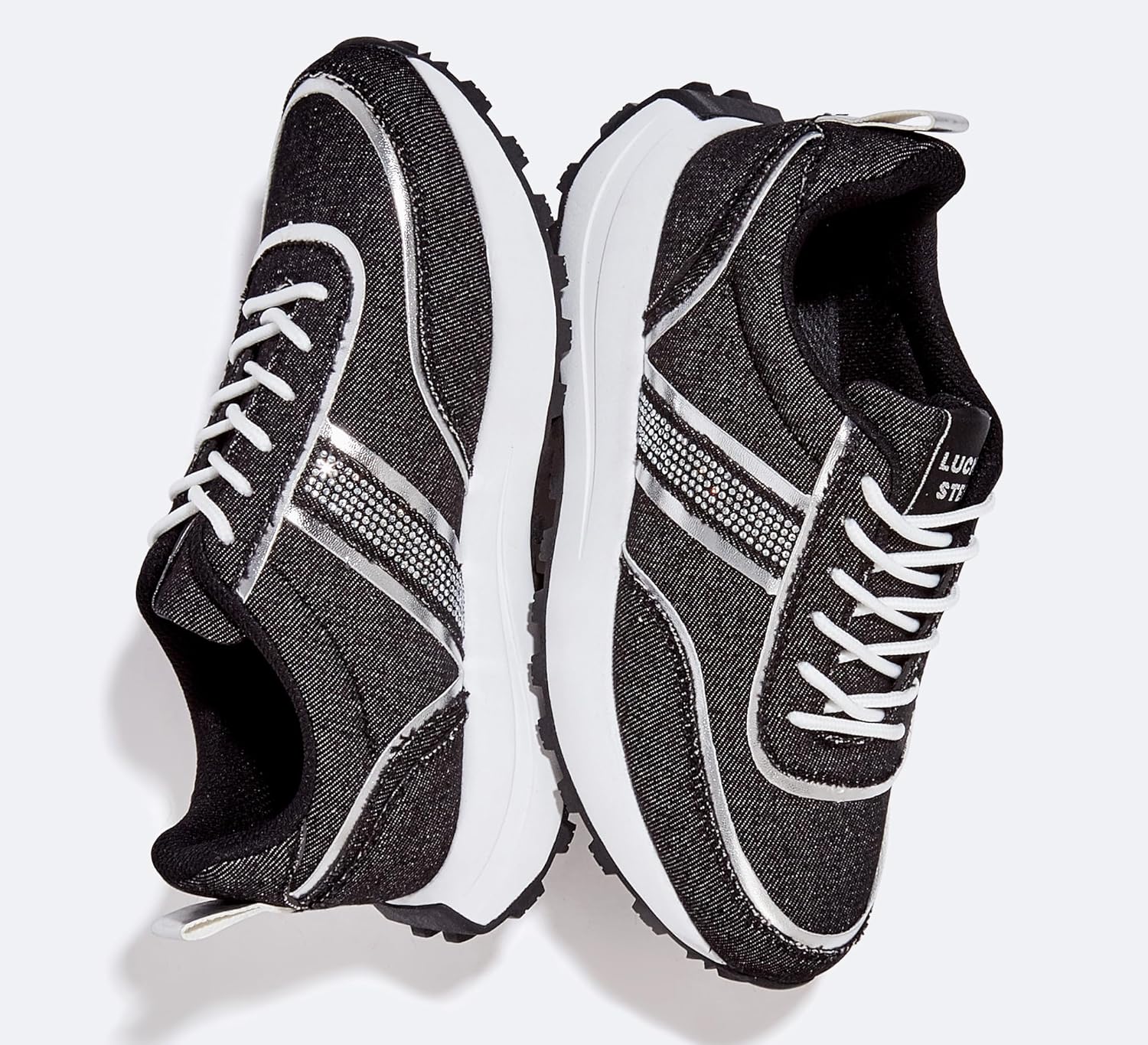 LUCKY STEP Women Platform Walking Shoe Fashion Retro Classic Casual Trainers Braided Rhinestone Sneakers Tennis Running Walking Shoes - Image 9